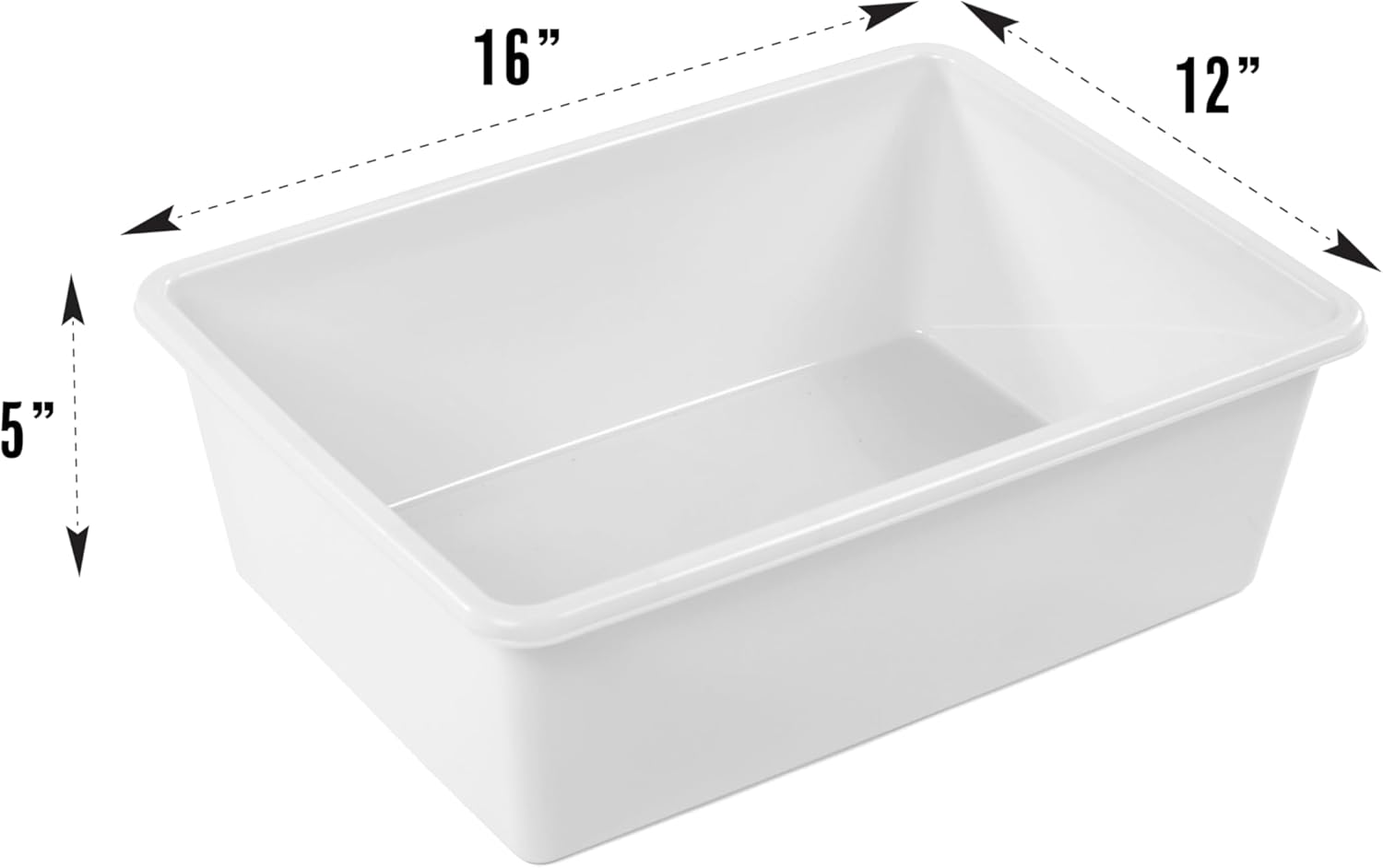 Humble Crew Standard Plastic Storage Bins, Set of 12, White, 12" x 9" x 6"
