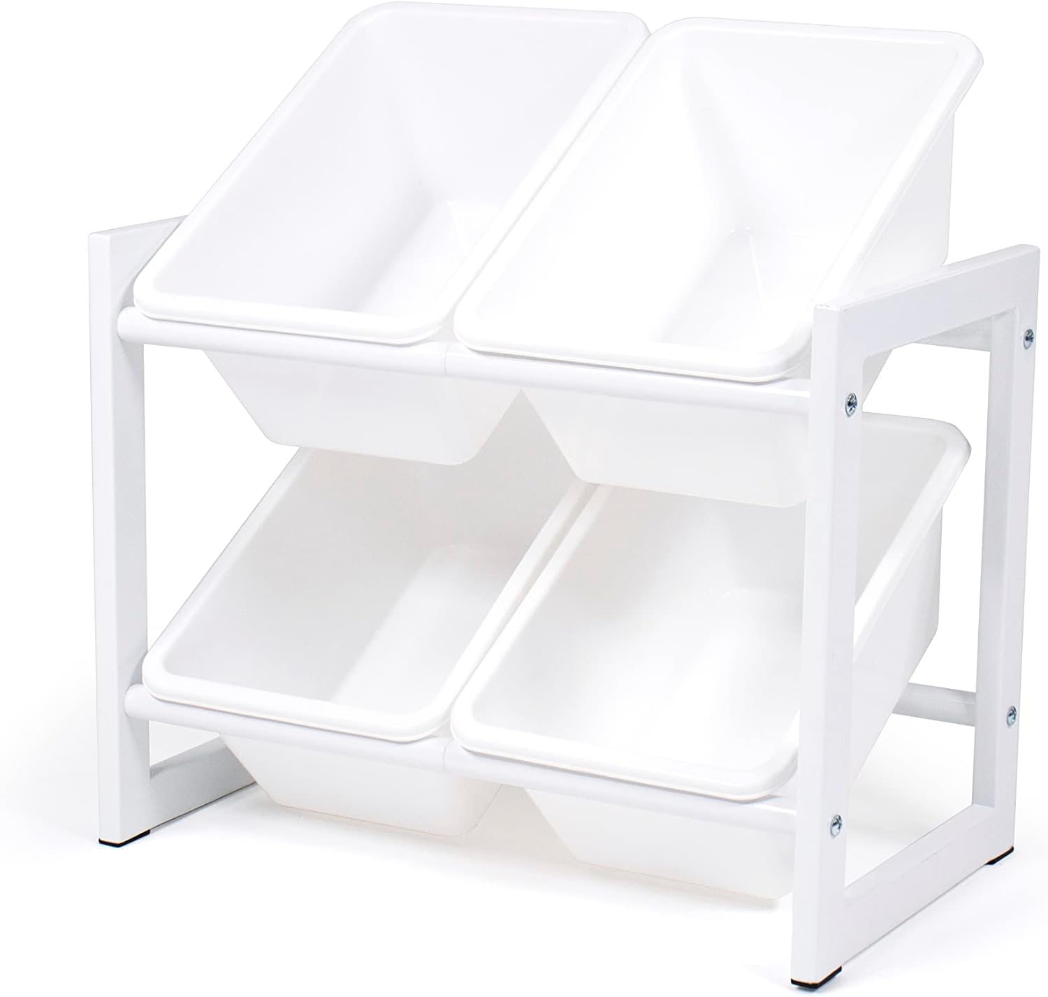 Humble Crew Cambridge Compact 4 Bin Organizer with Metal Frame, White
