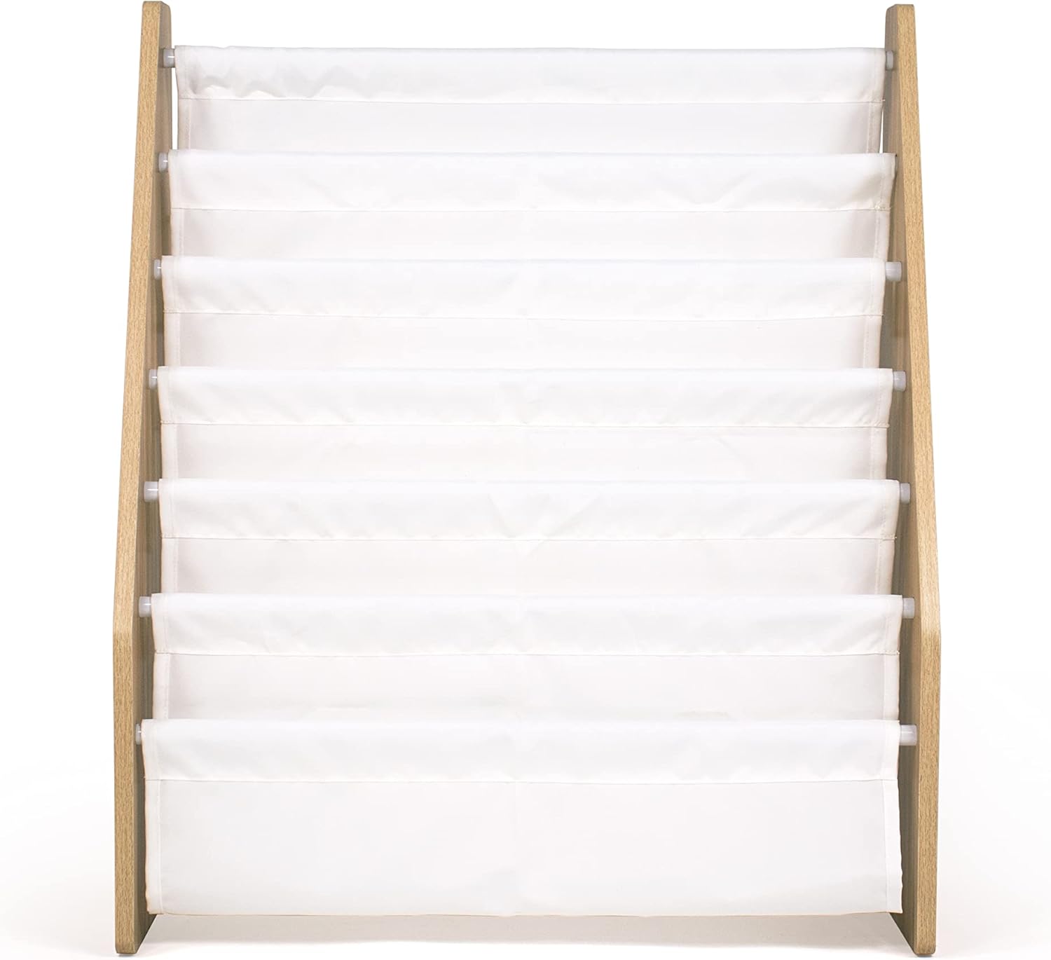 Humble Crew Journey Super Size 6 Tier Kids Book Rack, White/Natural Wood
