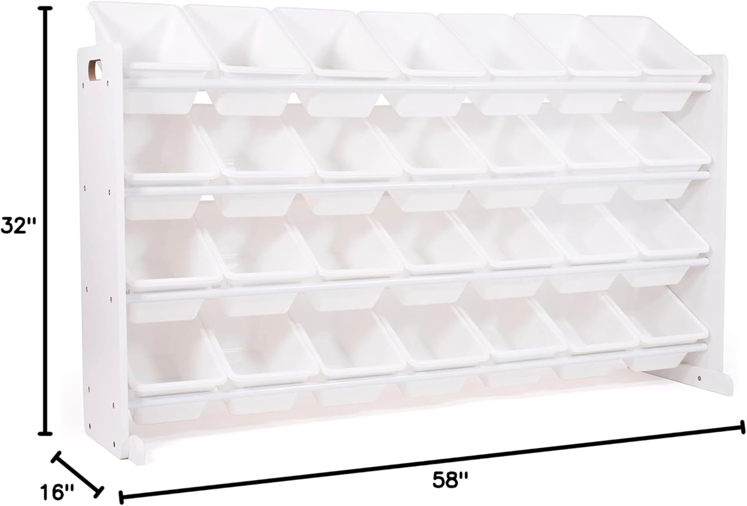 Humble Crew Cambridge Mega Kids Toy Storage Organizer with 28 Storage Bins, White