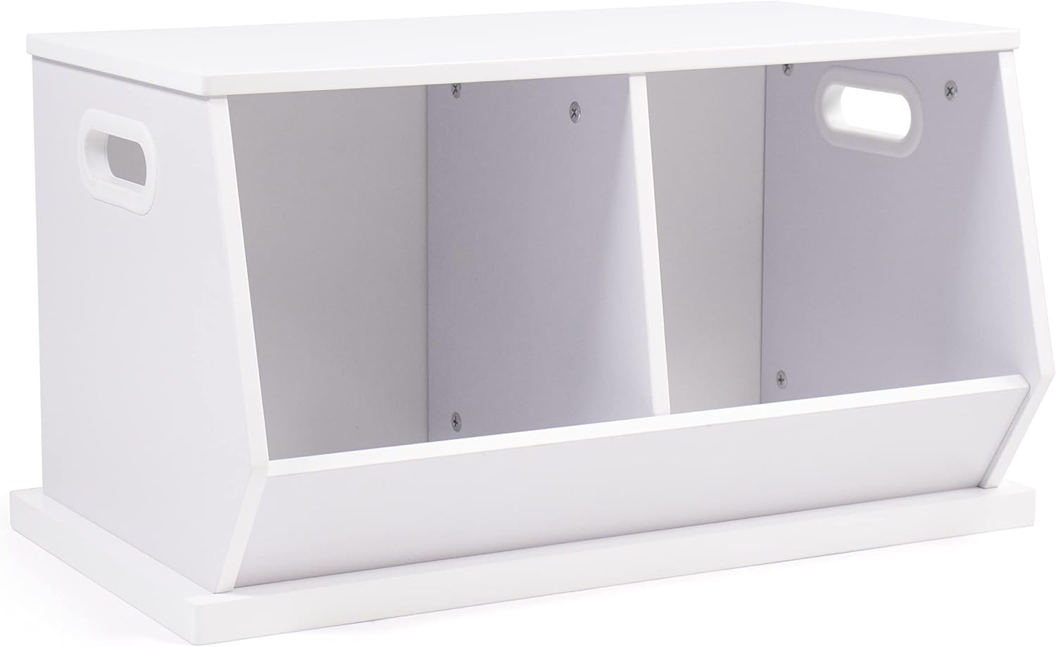 Humble Crew Wood Toy Storage Cubby and Kids Bookcase, White