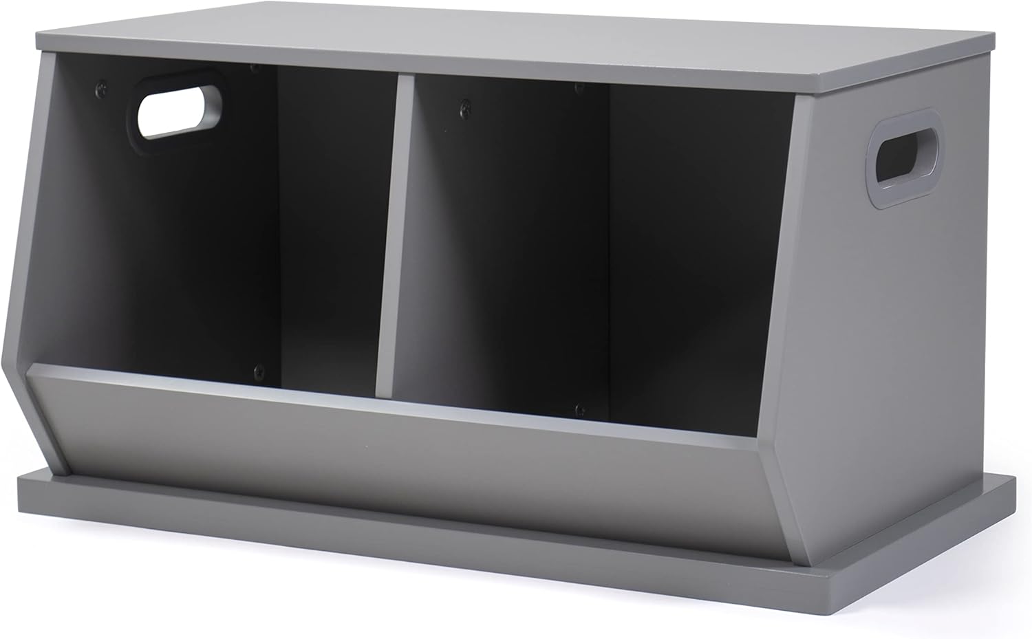 Humble Crew Wood Toy Storage Cubby and Kids Bookcase, Grey