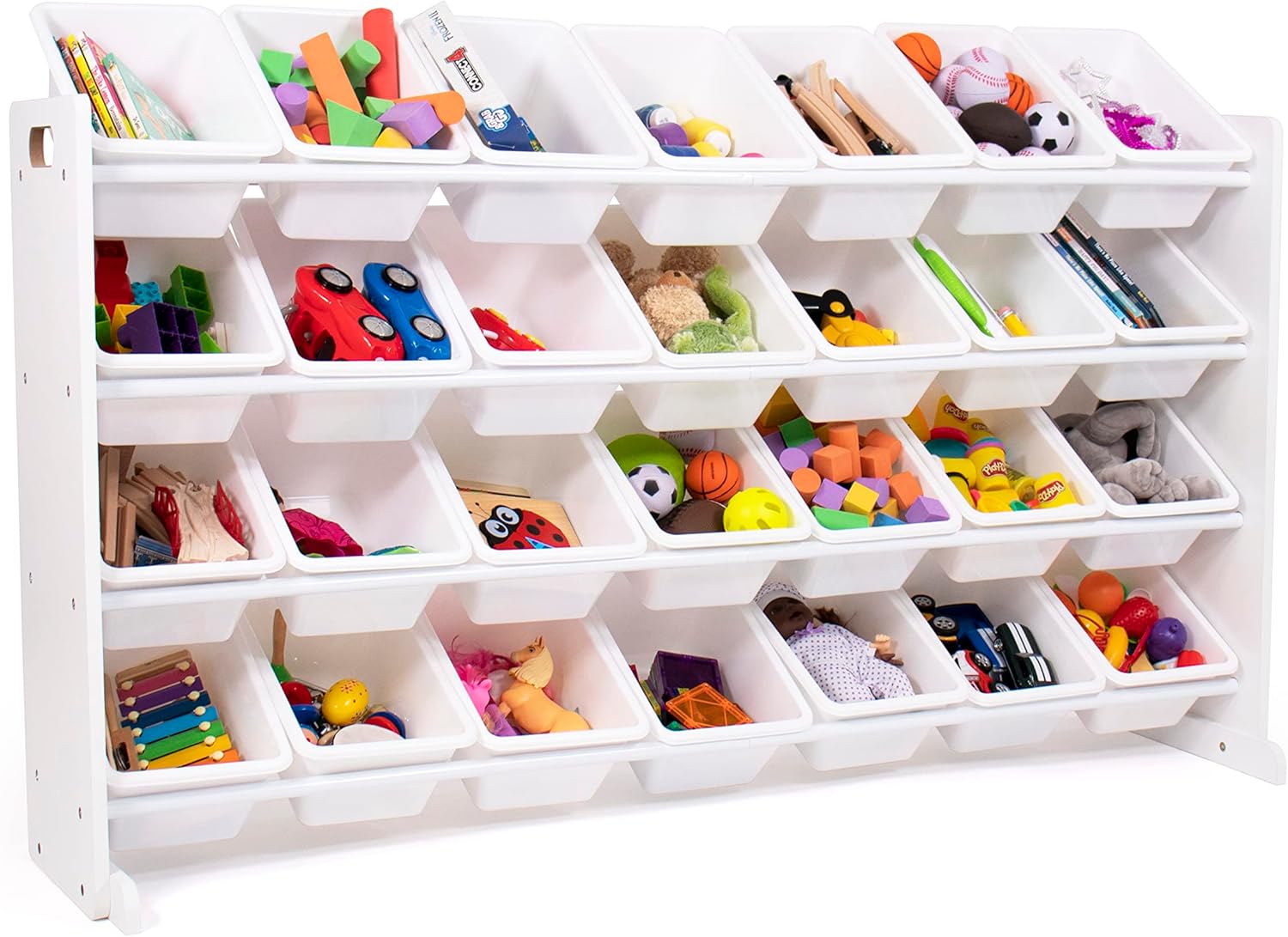 Humble Crew Cambridge Mega Kids Toy Storage Organizer with 28 Storage Bins, White