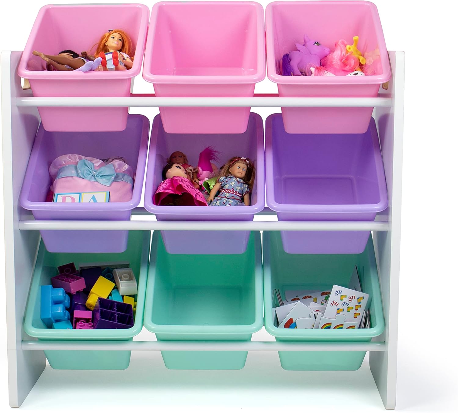 Humble Crew 9 Bin Toy Storage Organizer with Chalkboard Side Panel