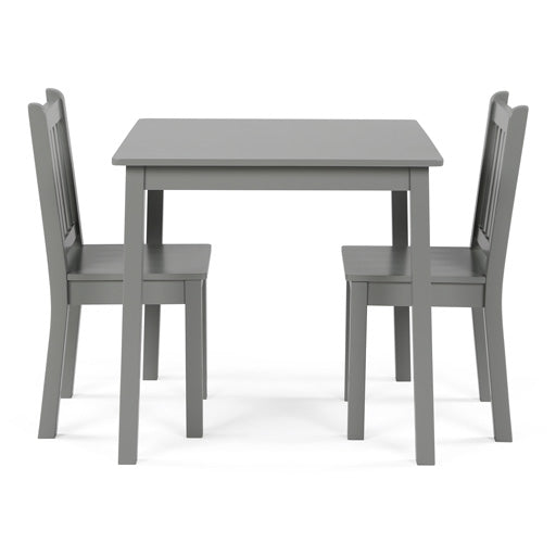 Explorer Kids Wood Grey Table and 2 Chairs Set