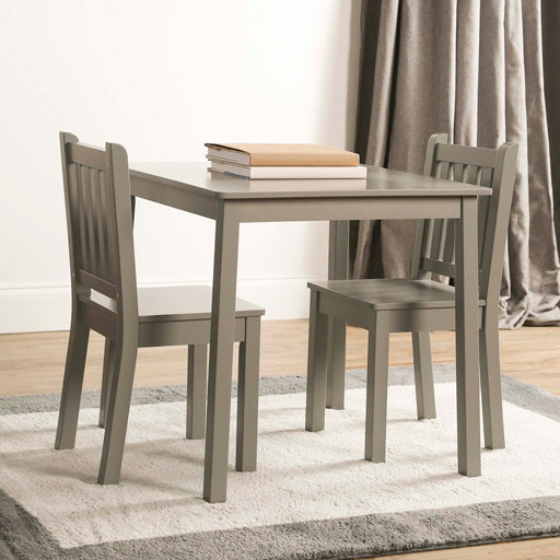Explorer Kids Wood Grey Table and 2 Chairs Set