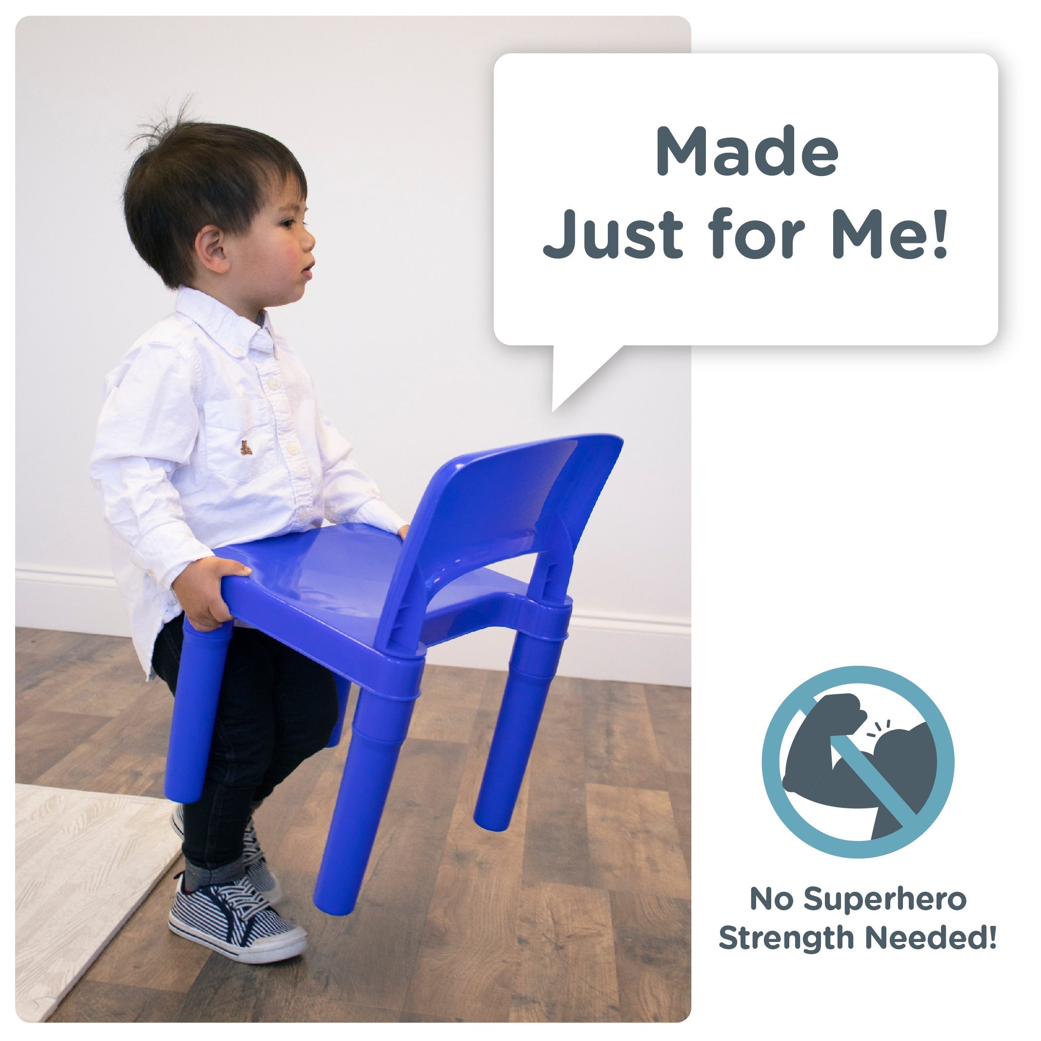 Kids 2-in-1 Plastic Building Blocks-Compatible Activity Table and 2 Chairs Set, Square, White/Blue/Red