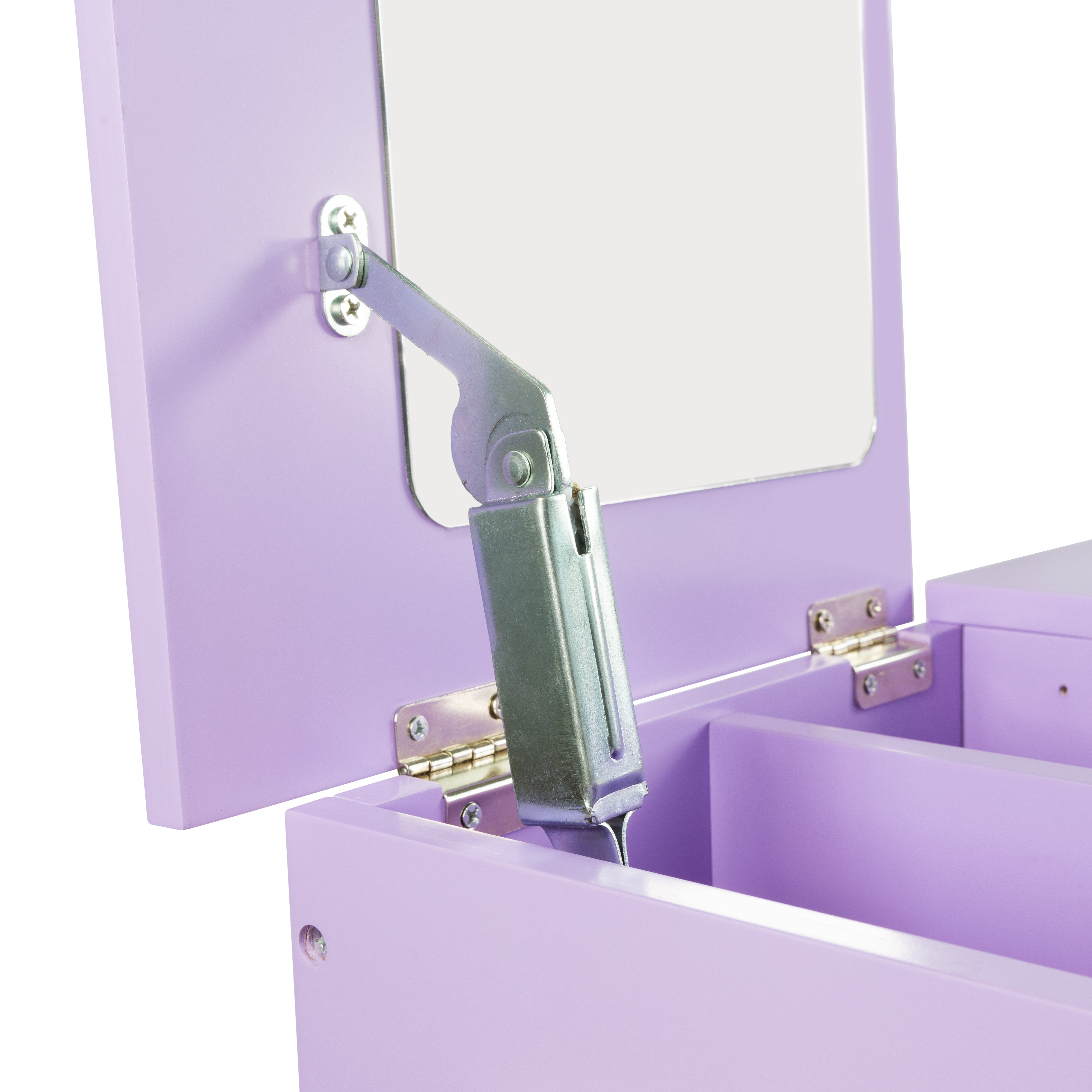 Humble Crew Kids Wooden Vanity Table & Stool with Mirror, Hanging Shelf, and Dress-Up Accessories β Pretend Play Makeup Station for Toddlers & Preschoolers