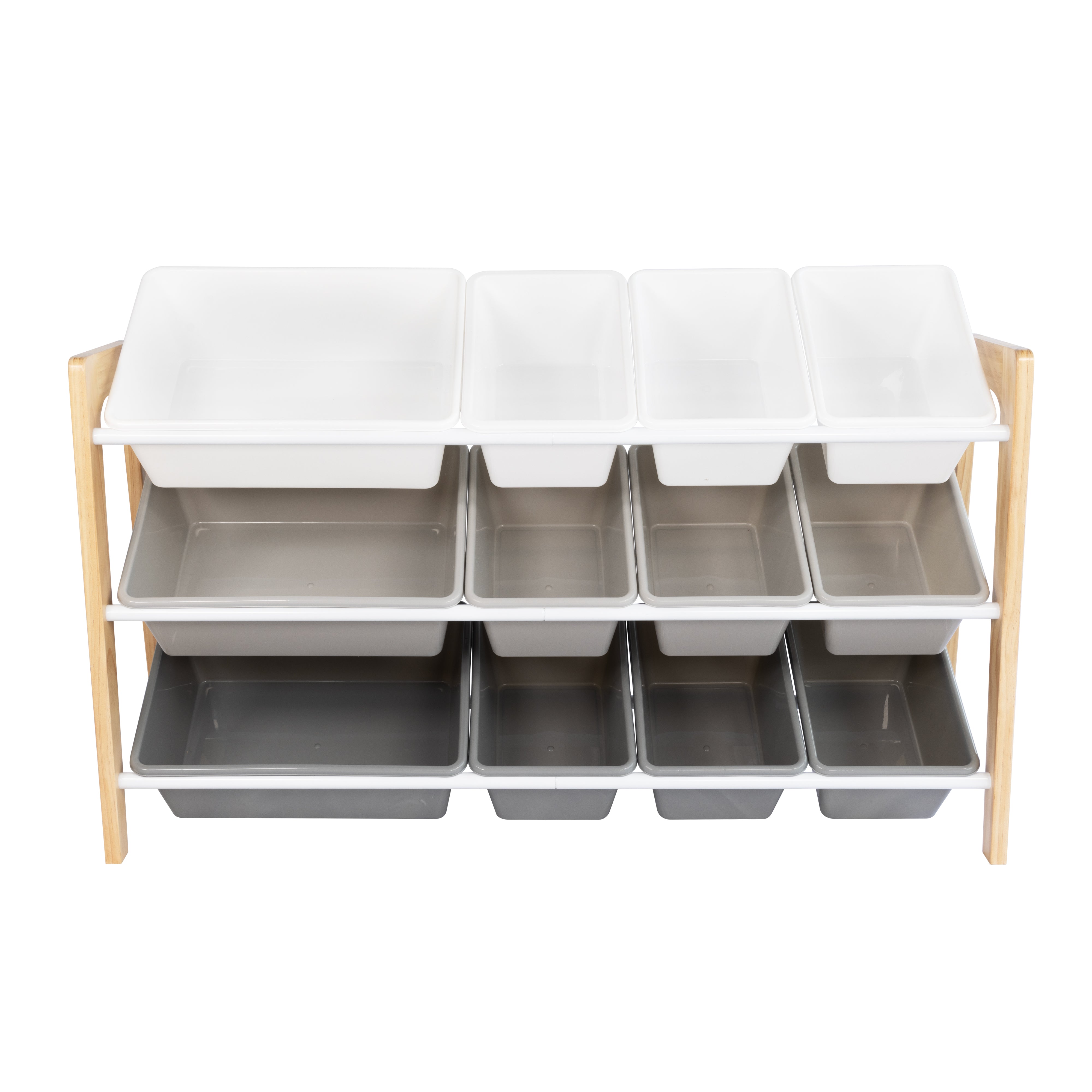 Humble Crew Kids 12-Bin Toy Organizer with Laundry Hamper & Pretend Cleaning Set – Storage for Toddlers, Preschool Playroom, and Toys