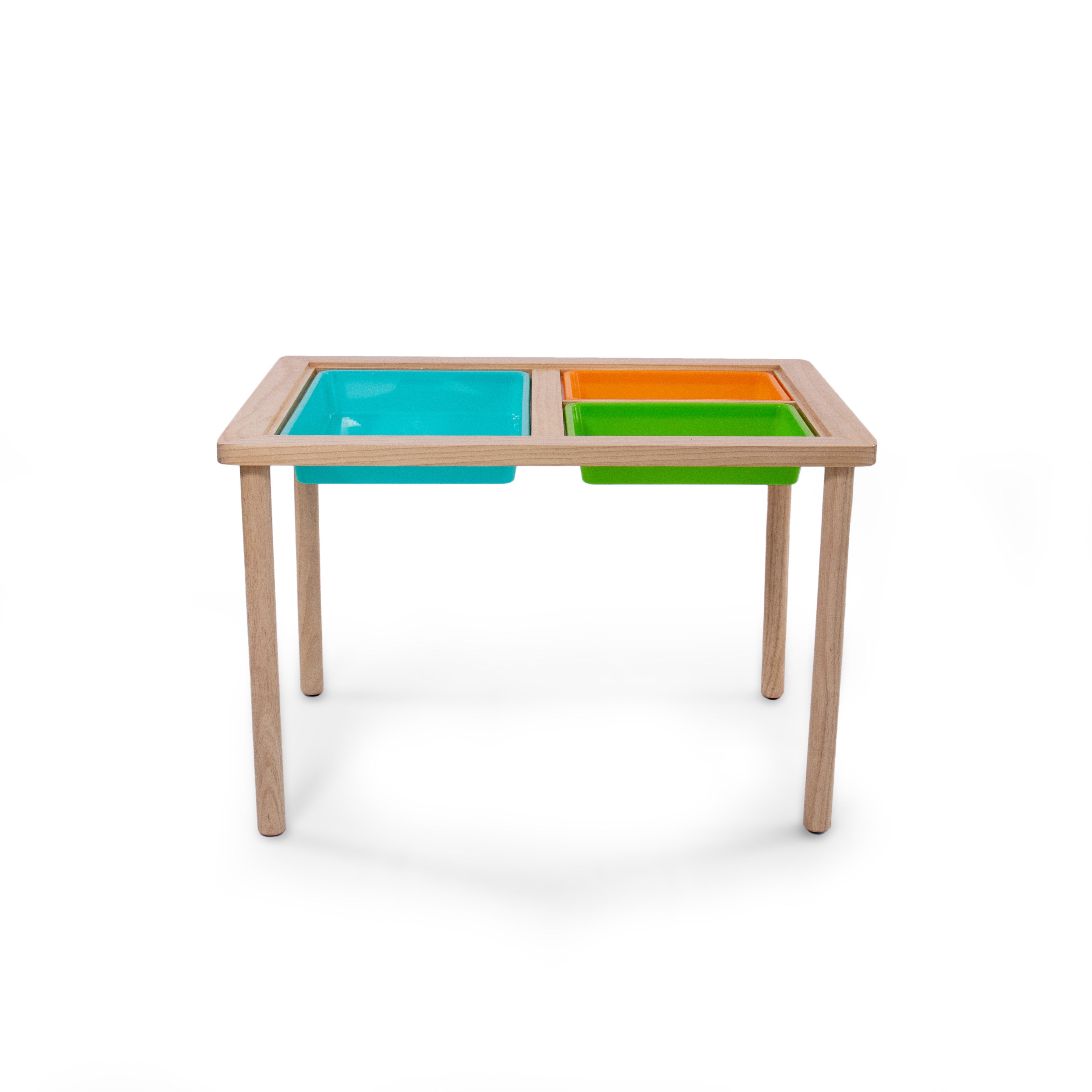 Interactive Toddler Sensory Play Table with 3 Multicolor Storage Bins with Cover, Solid Wood Construction, for Slime, Sand, Kinetic Sand, Water, Hands-On Learning