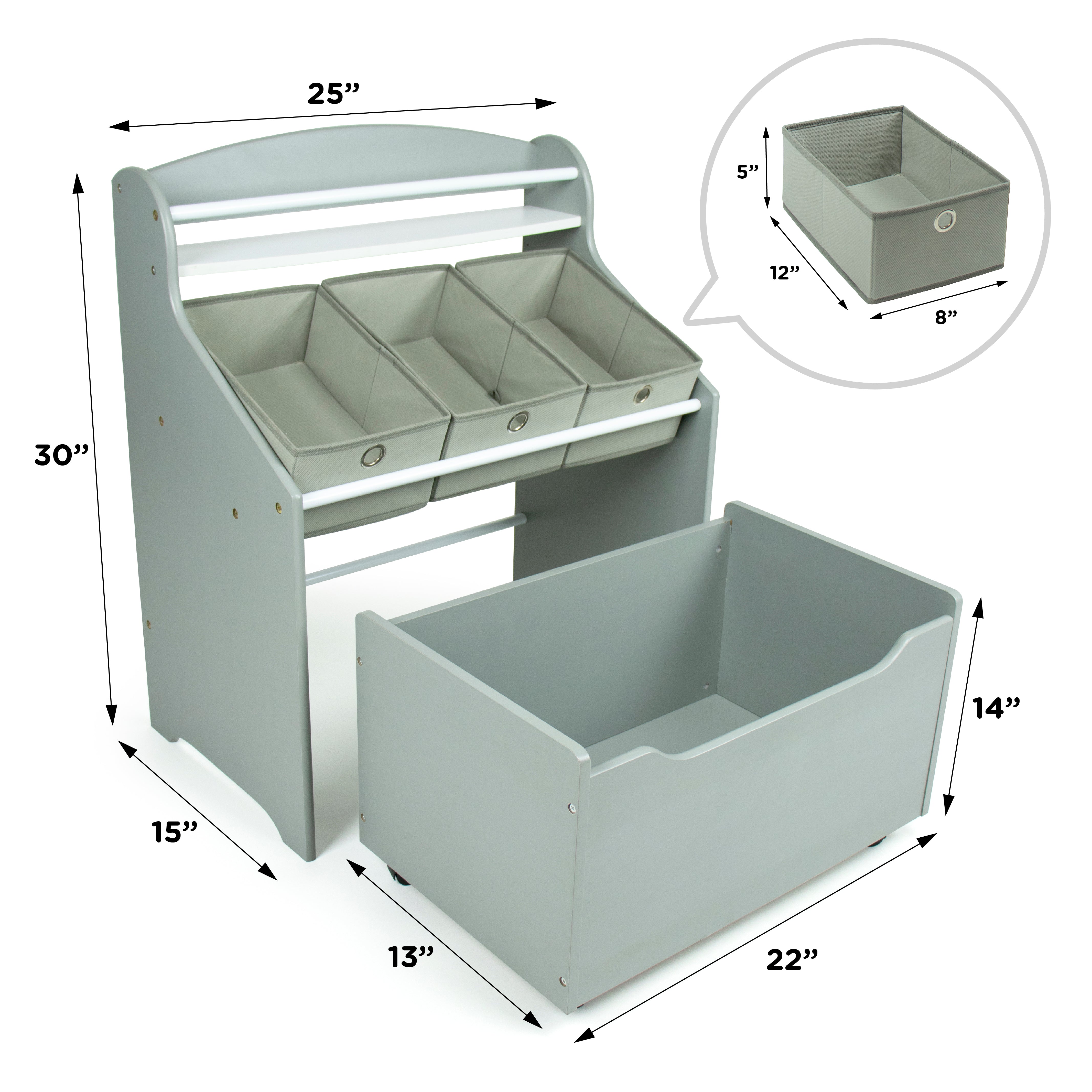 Camden 3-in-1 Toy Storage Organizer with Roll Out Toy Chest