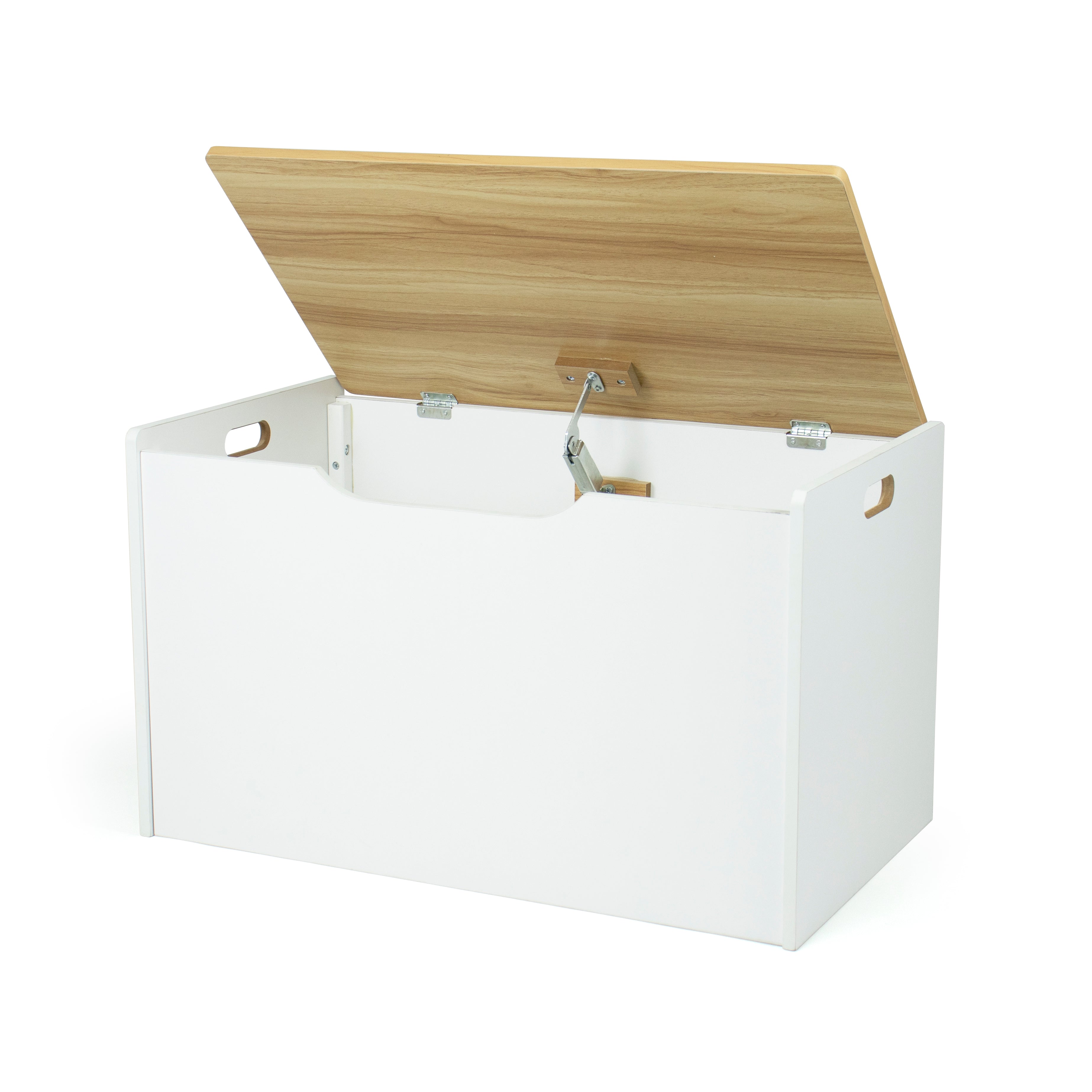 Humble Crew Journey Hinged Toy Storage Chest with Lid, Natural/White