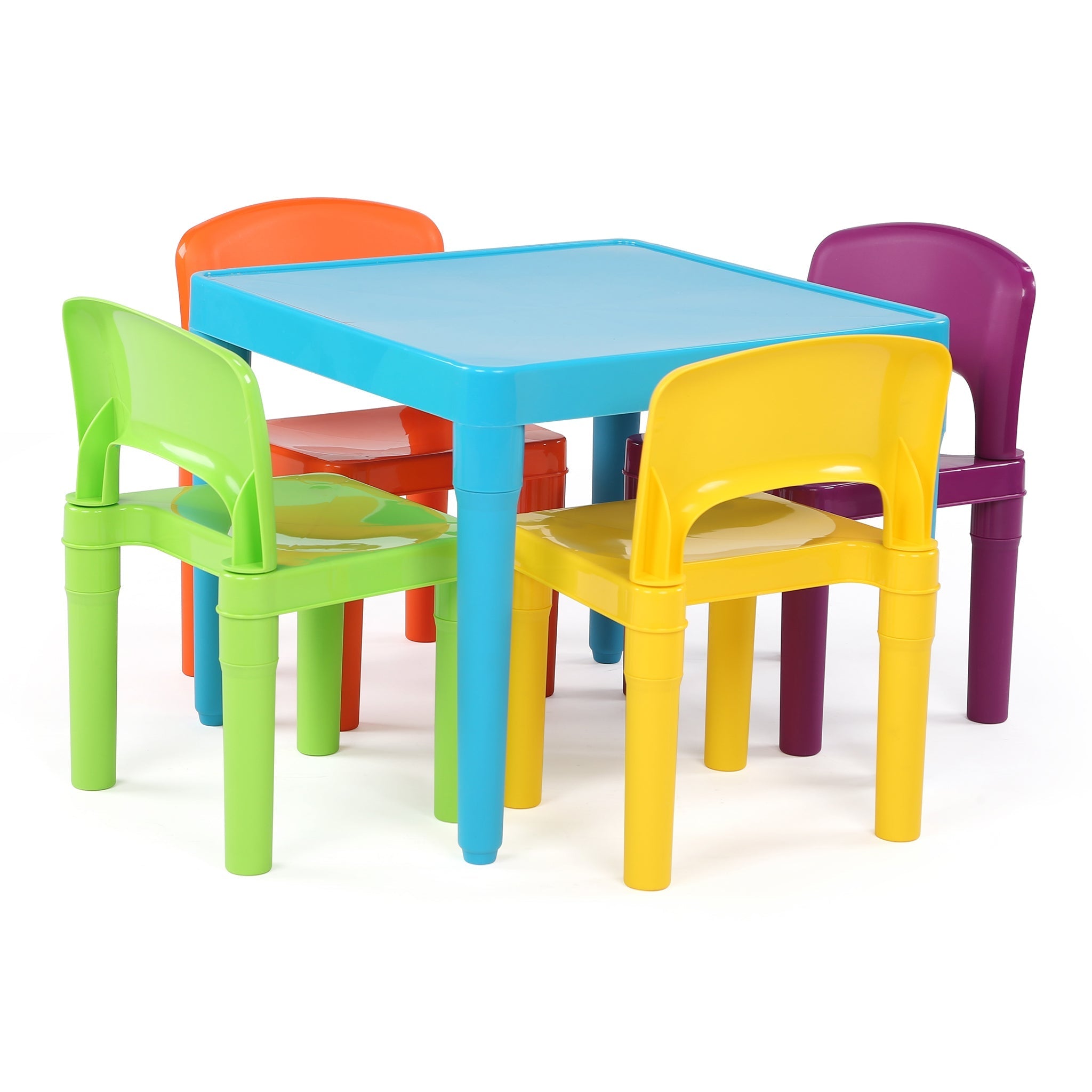 Playtime Plastic Activity Table 5-Piece Set - Bright Blue