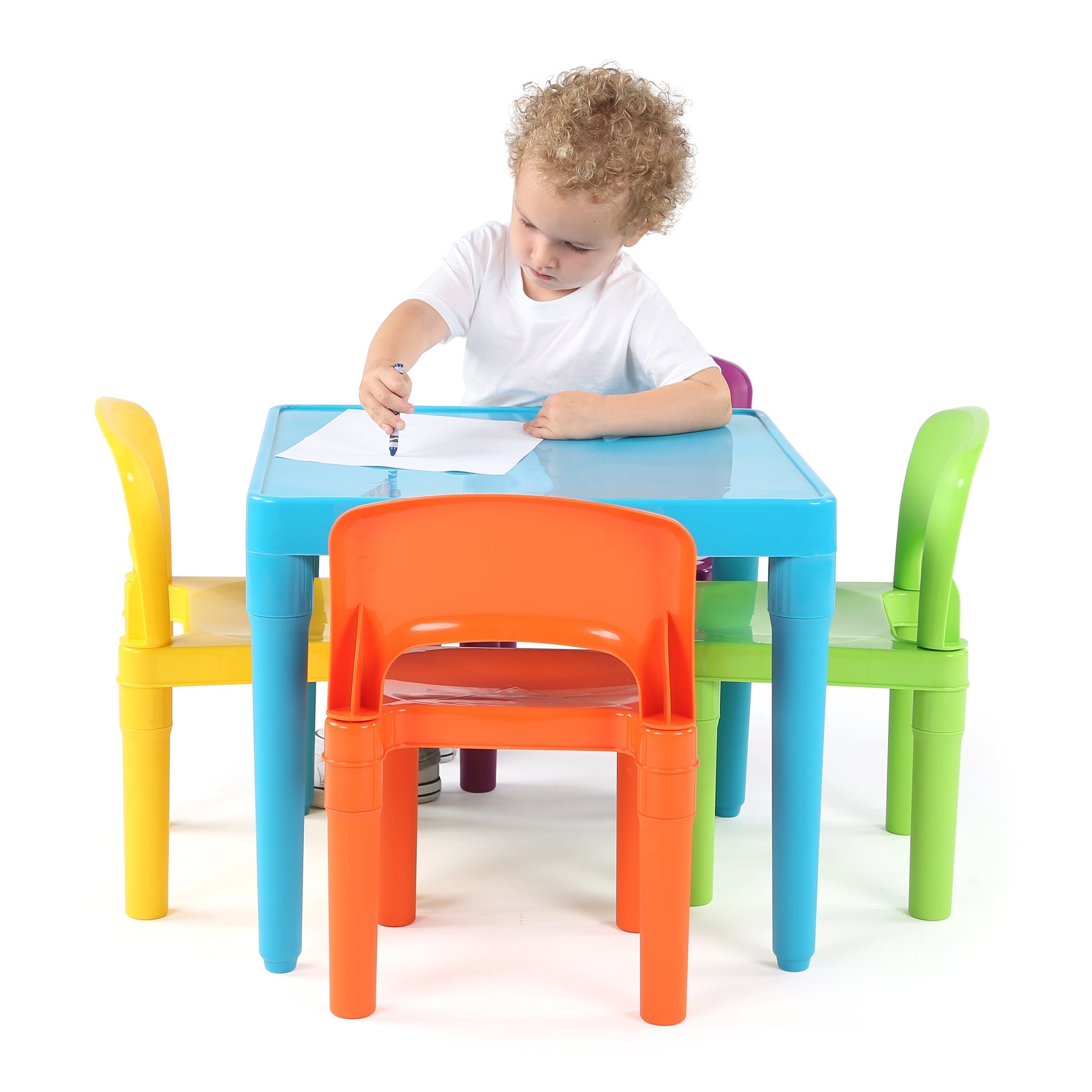 Playtime Plastic Activity Table 5-Piece Set - Bright Blue