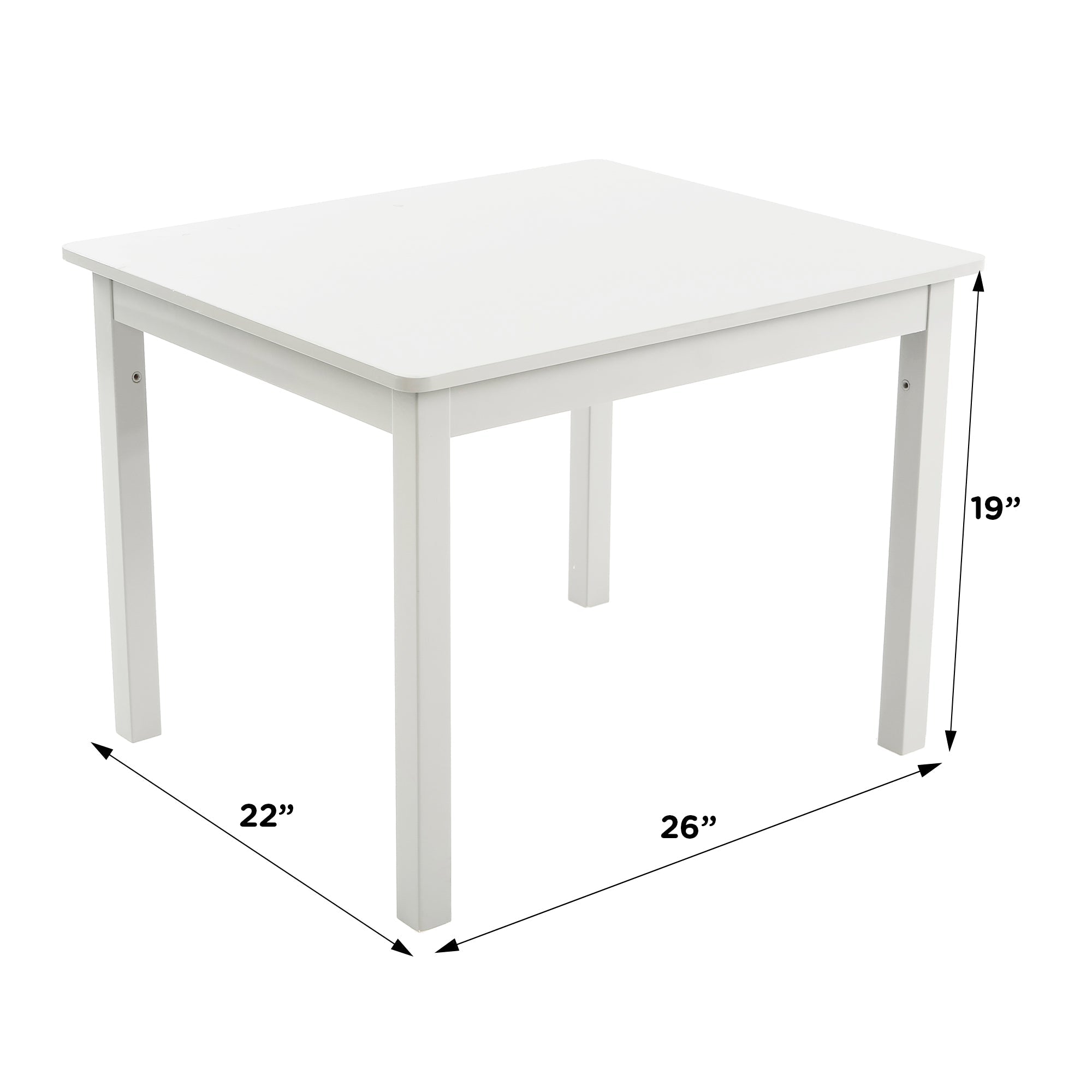 Pastel White Kids Table & 4 Chairs