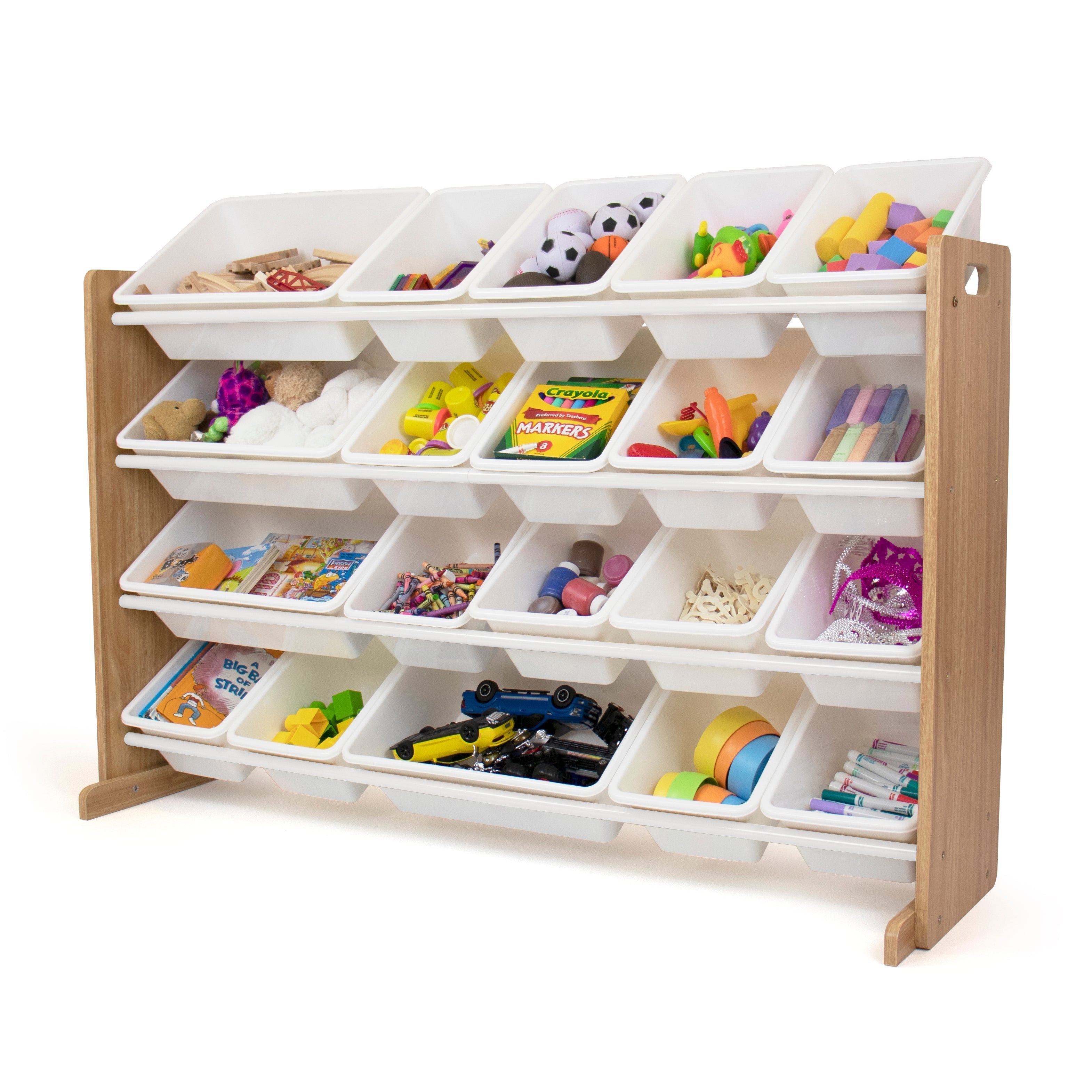 Journey Extra Large Toy Storage Organizer with 20 Storage Bins, Natural/White