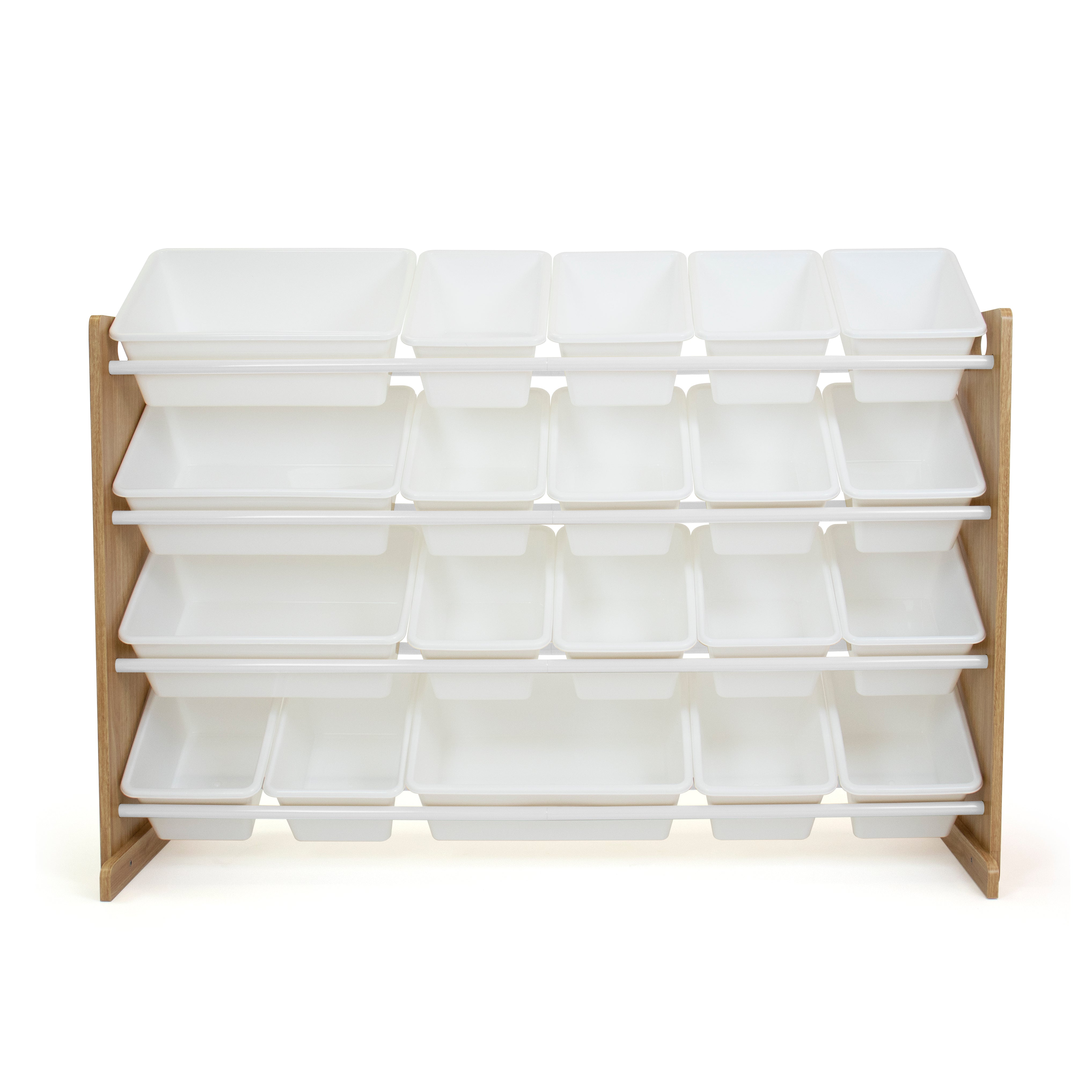 Journey Extra Large Toy Storage Organizer with 20 Storage Bins, Natural/White