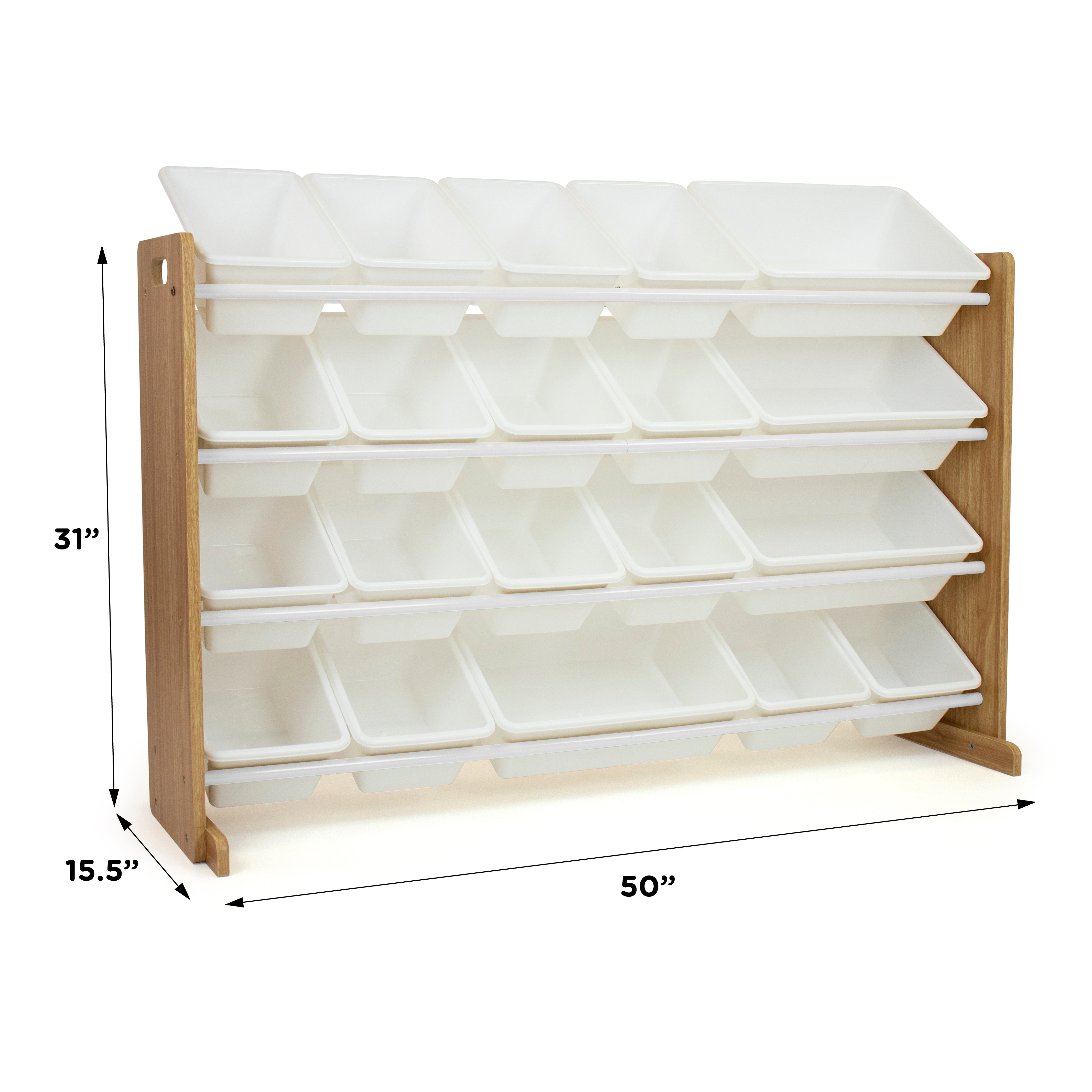 Journey Extra Large Toy Storage Organizer with 20 Storage Bins, Natural/White