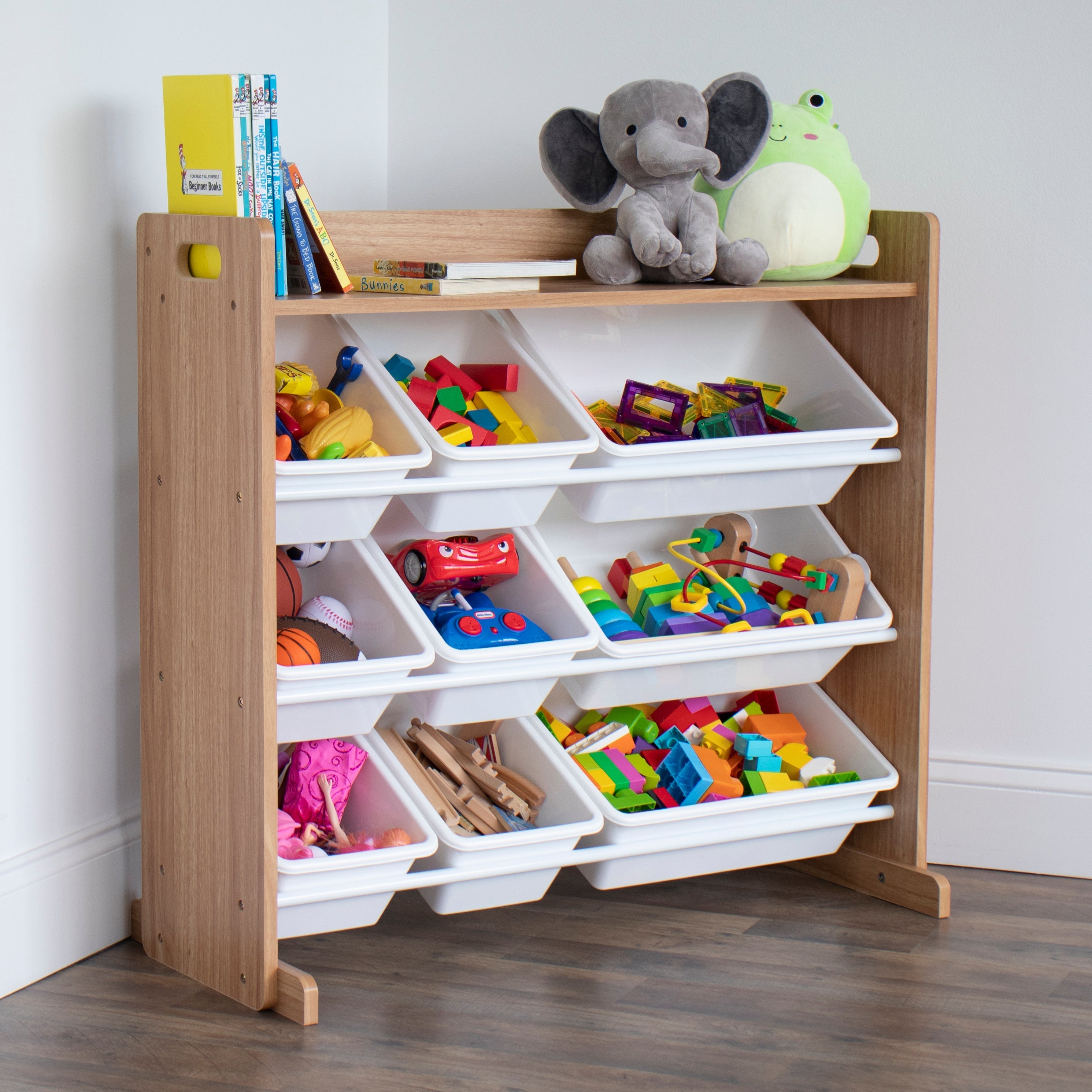Journey Natural Toy Storage Organizer with Shelf and 9 Storage Bins