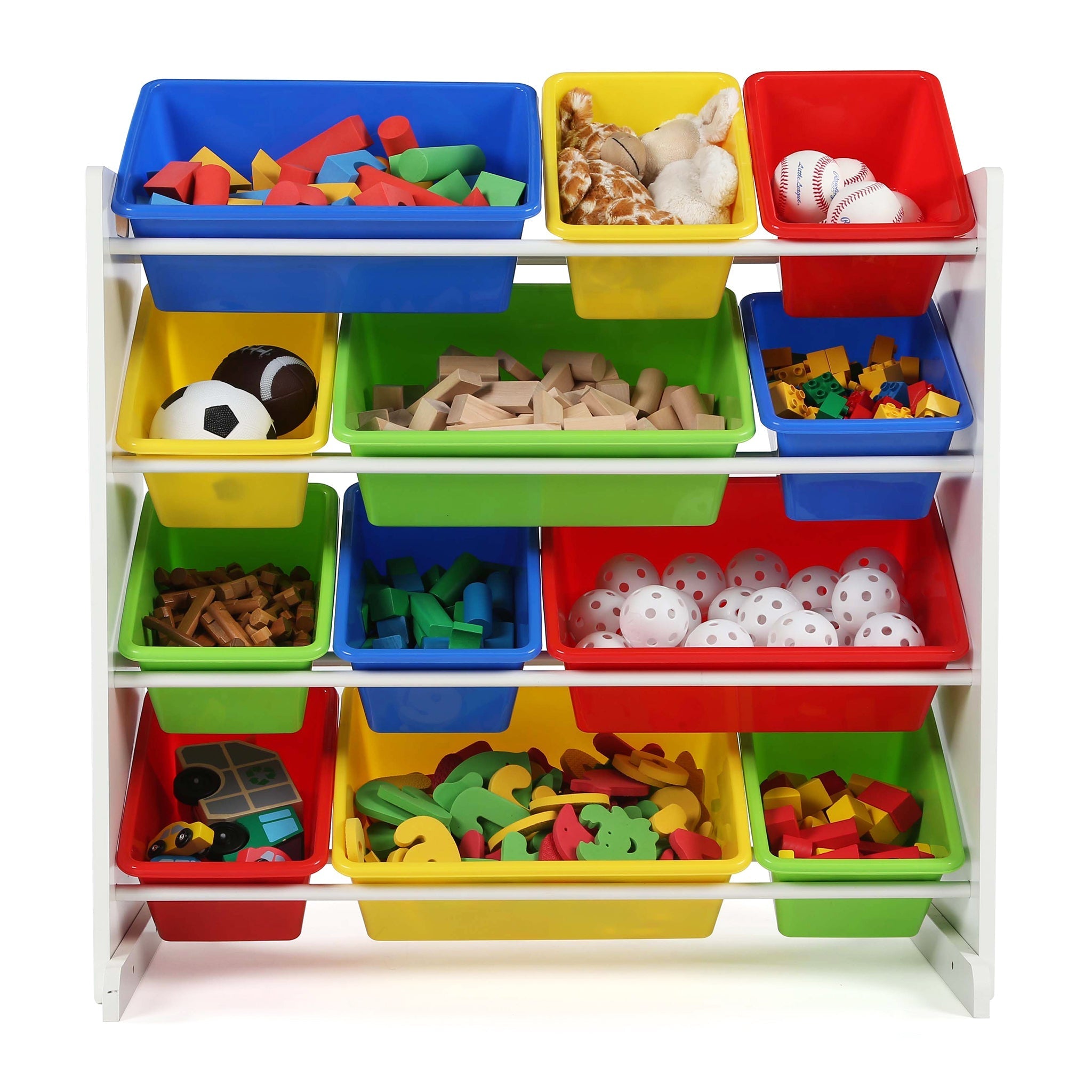 Summit White and Primary 12-Bin Toy Organizer