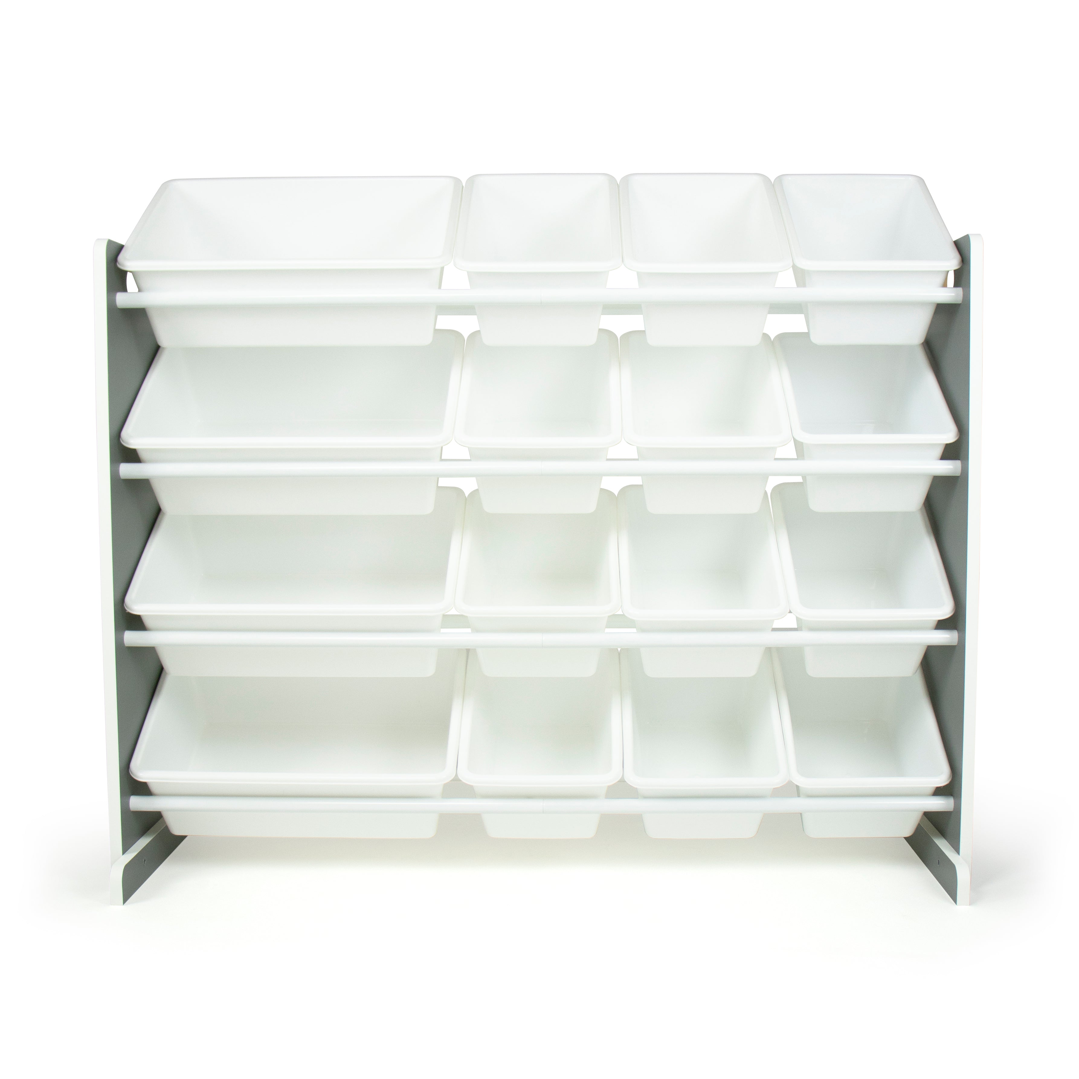 Soho Grey/WhiteToy Storage Organizer with 16 Storage Bins