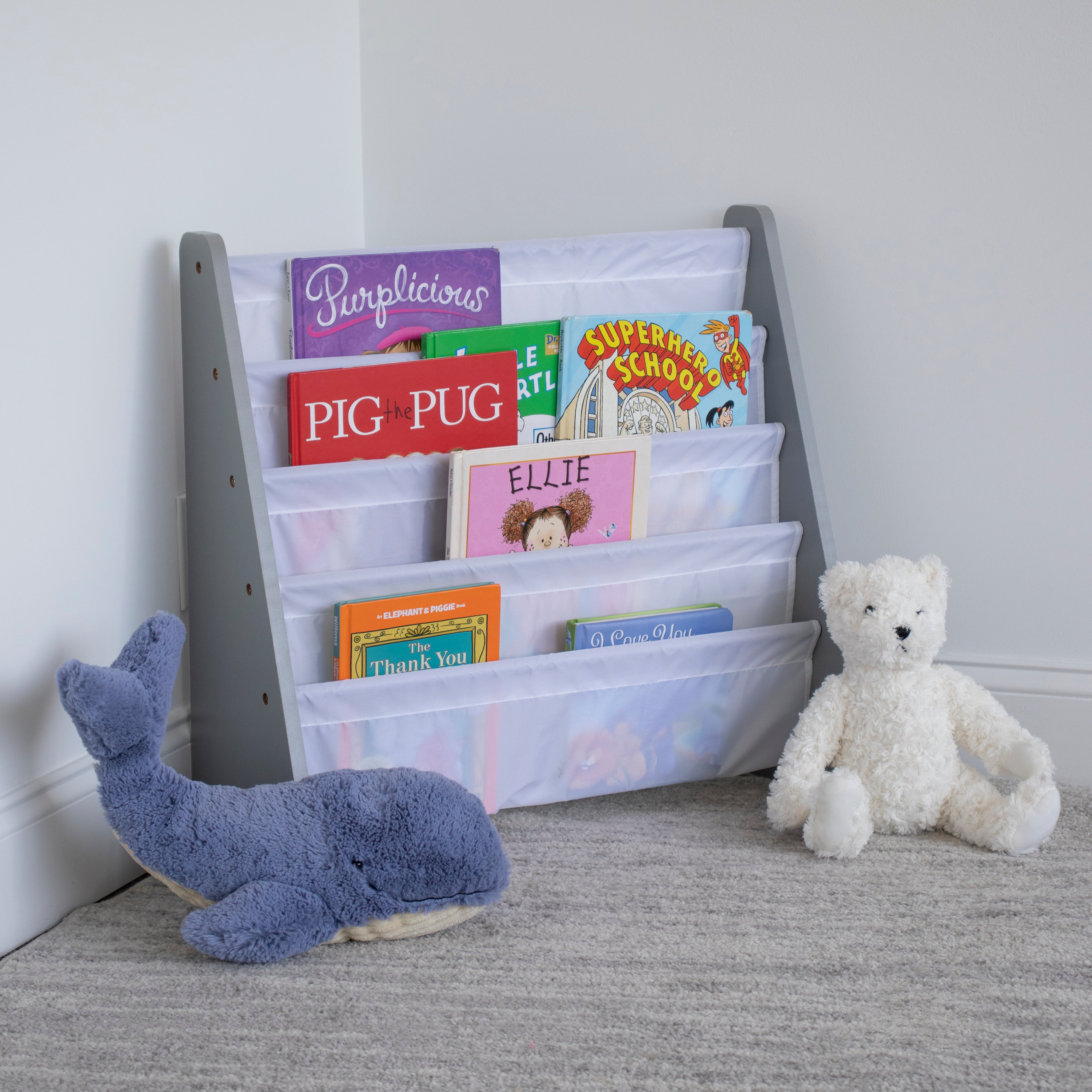 Inspire Grey and White Book Rack