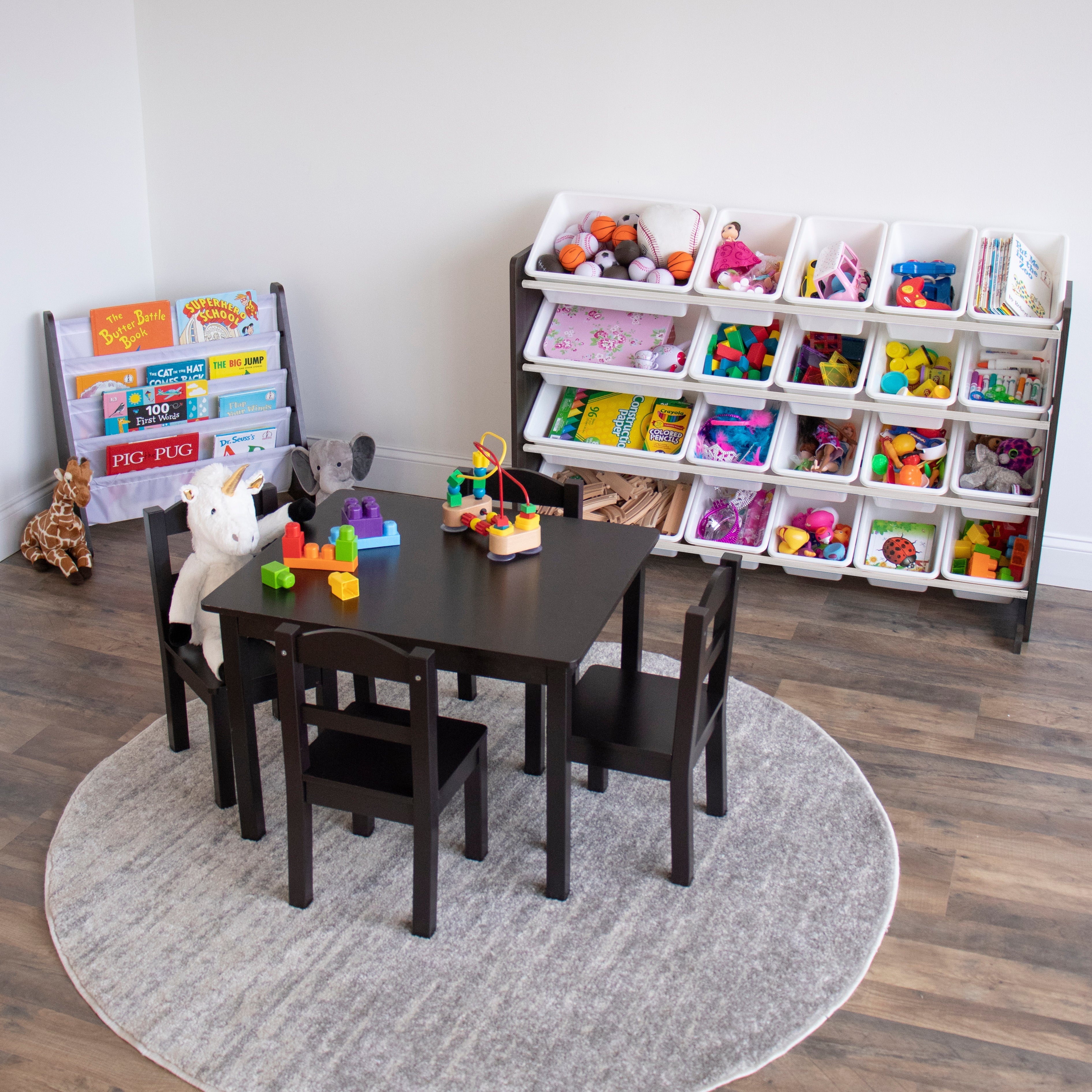 Espresso Extra Large Toy Storage Organizer with 20 Storage Bins
