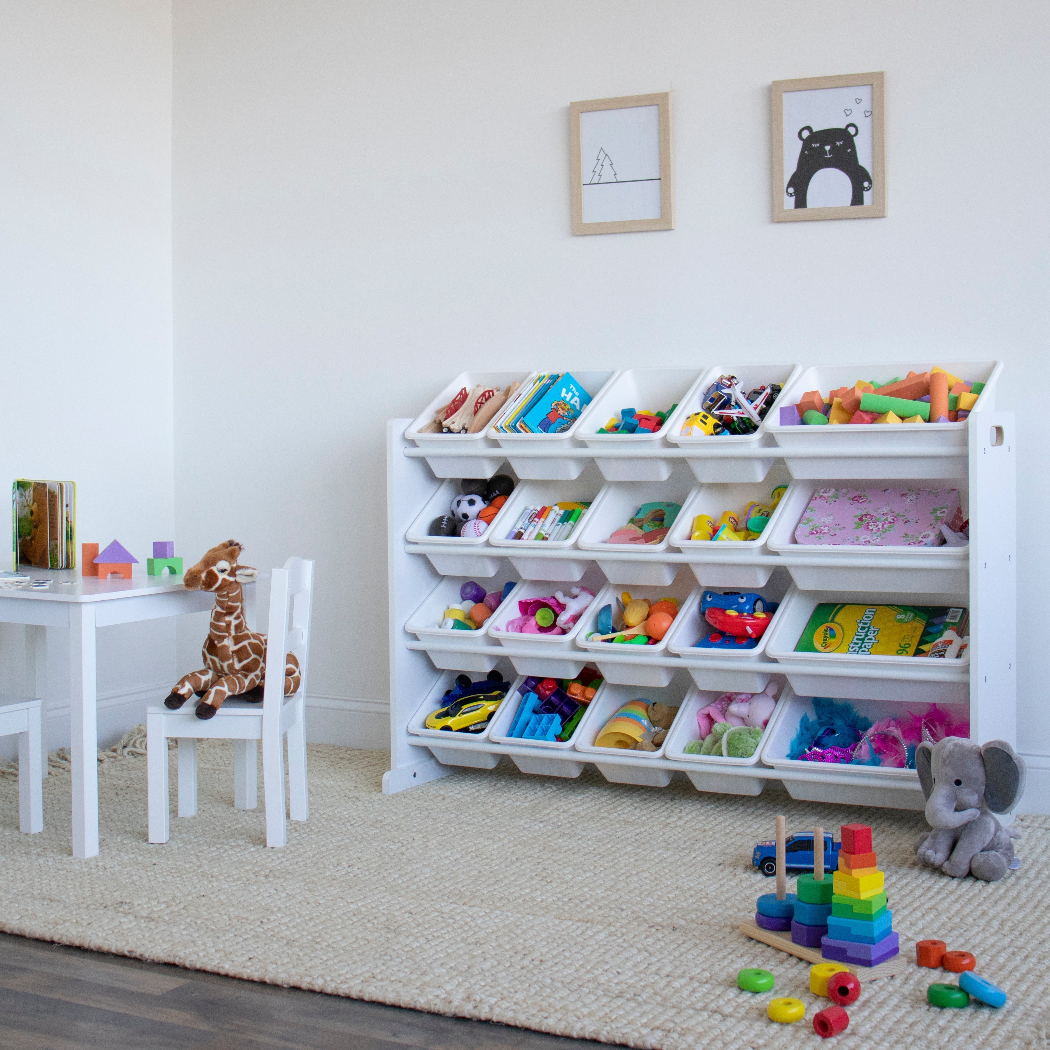 Cambridge Extra Large Toy Storage Organizer with 20 Storage Bins, White