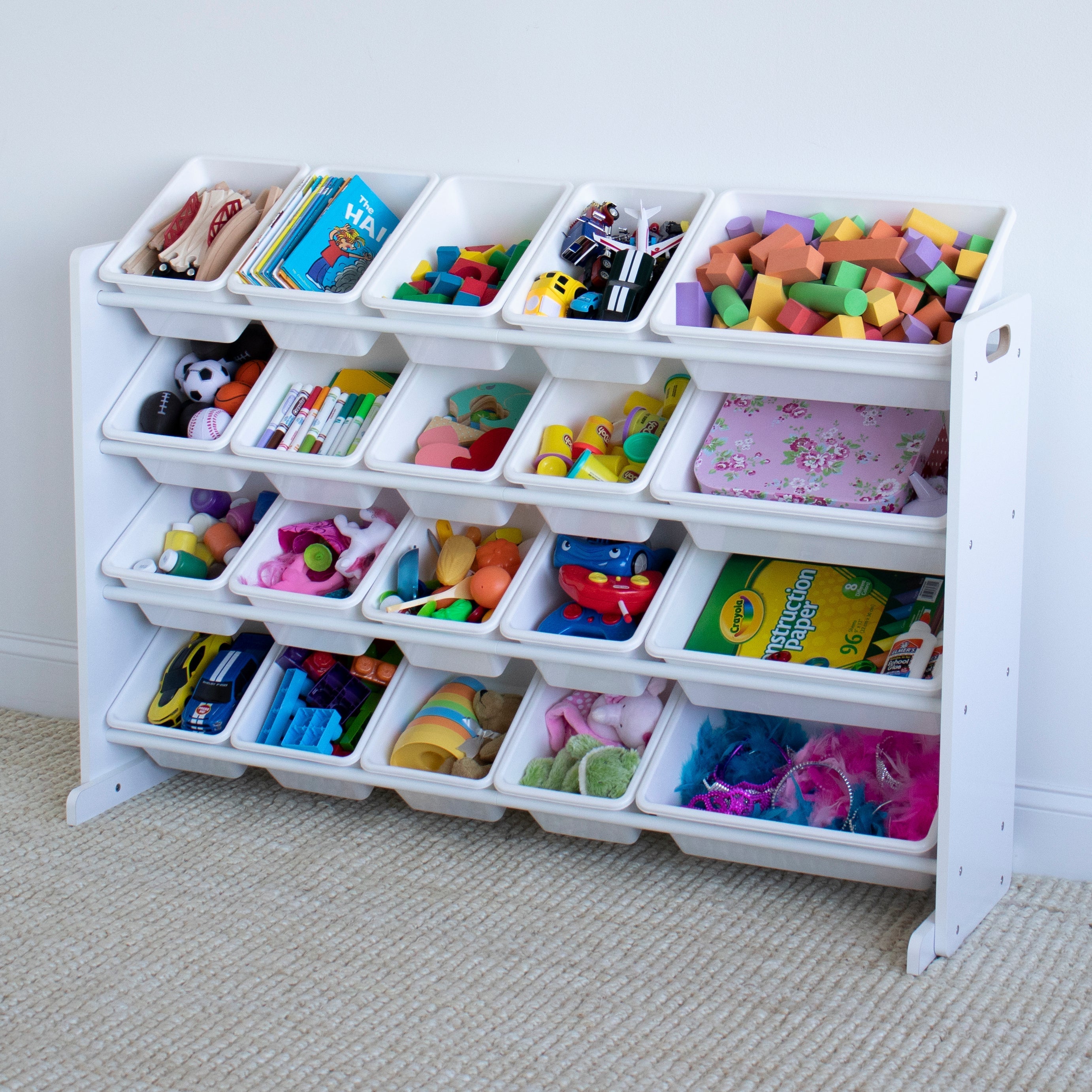 Cambridge Extra Large Toy Storage Organizer with 20 Storage Bins, White