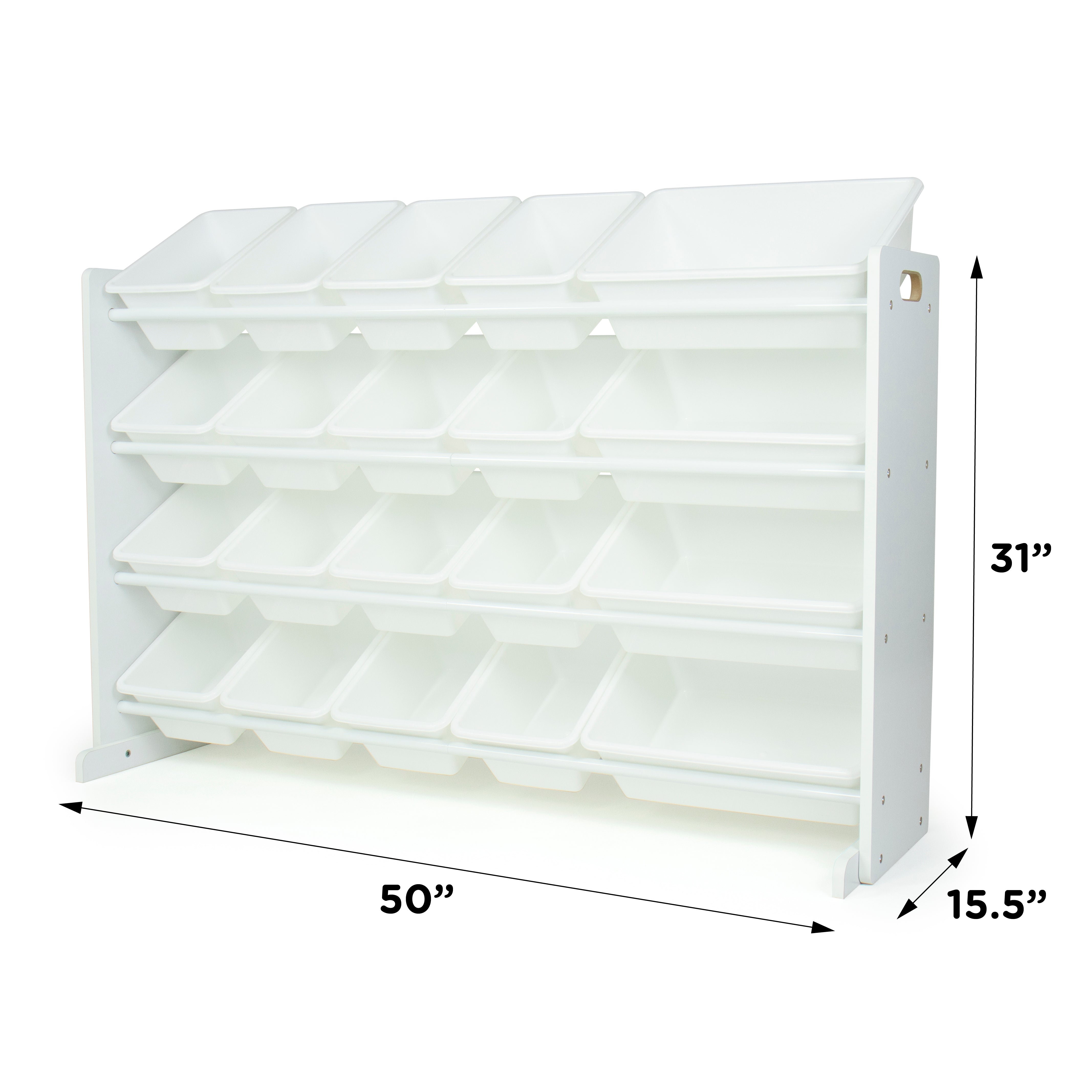 Cambridge Extra Large Toy Storage Organizer with 20 Storage Bins, White