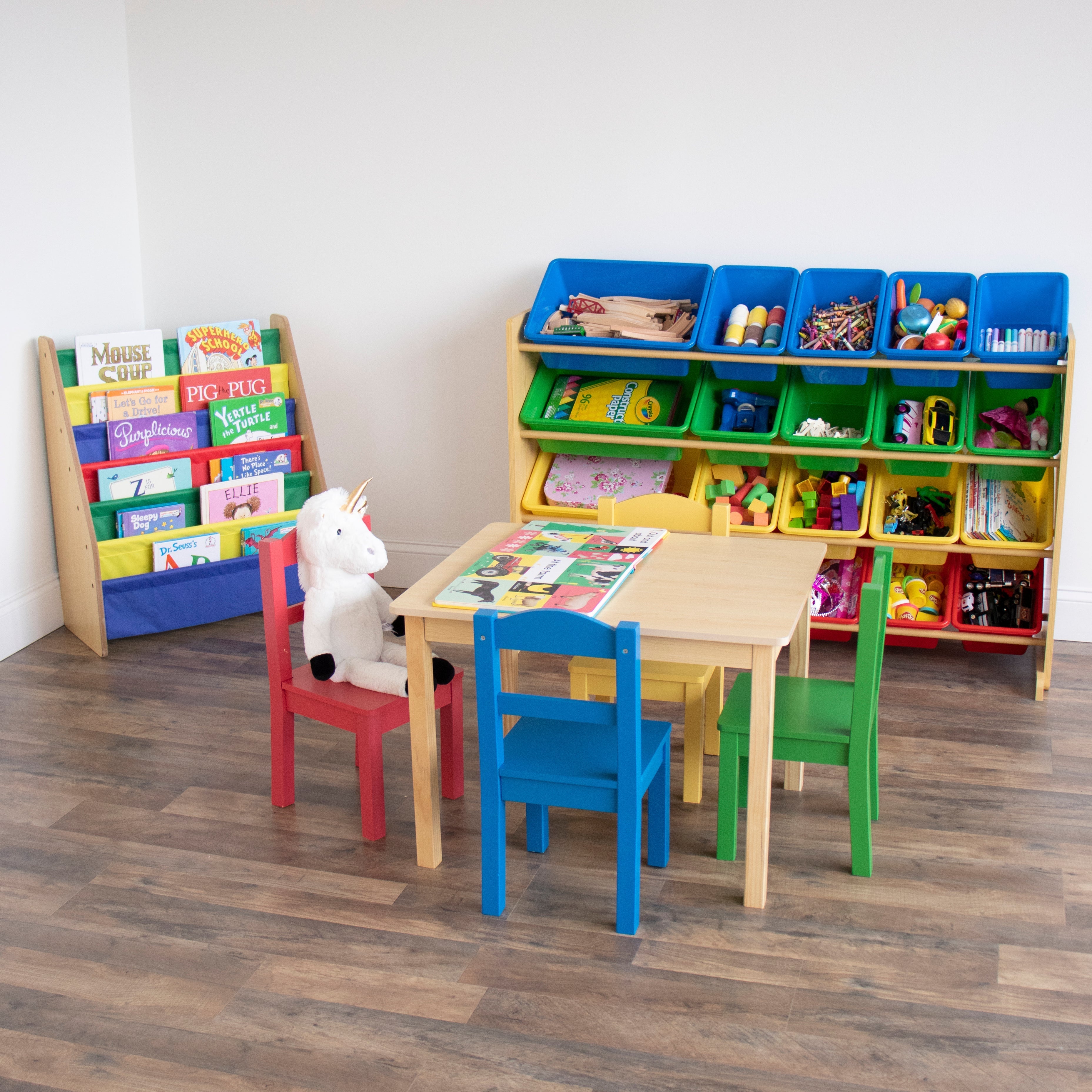 Extra Large Toy Storage Organizer with 20 Storage Bins, Primary Colors