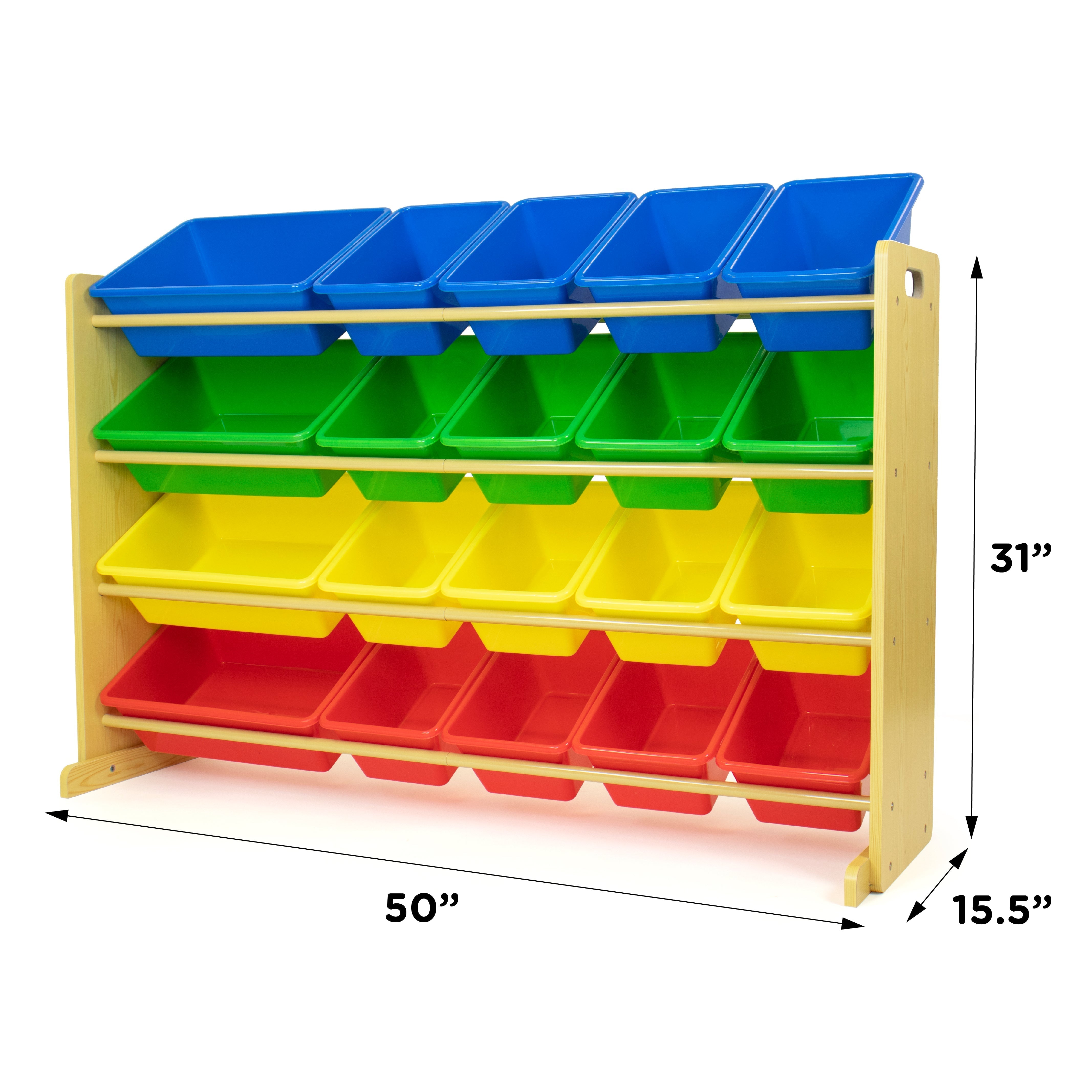 Extra Large Toy Storage Organizer with 20 Storage Bins, Primary Colors