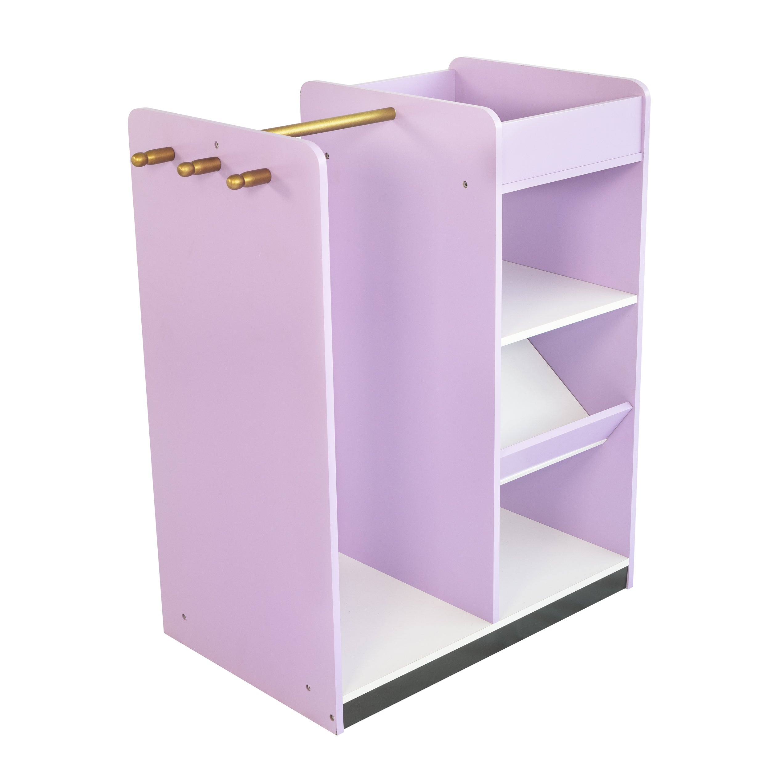 Humble Crew Violet Toddler Dress Up Storage with Mirror, Costume Closet, Purple/White