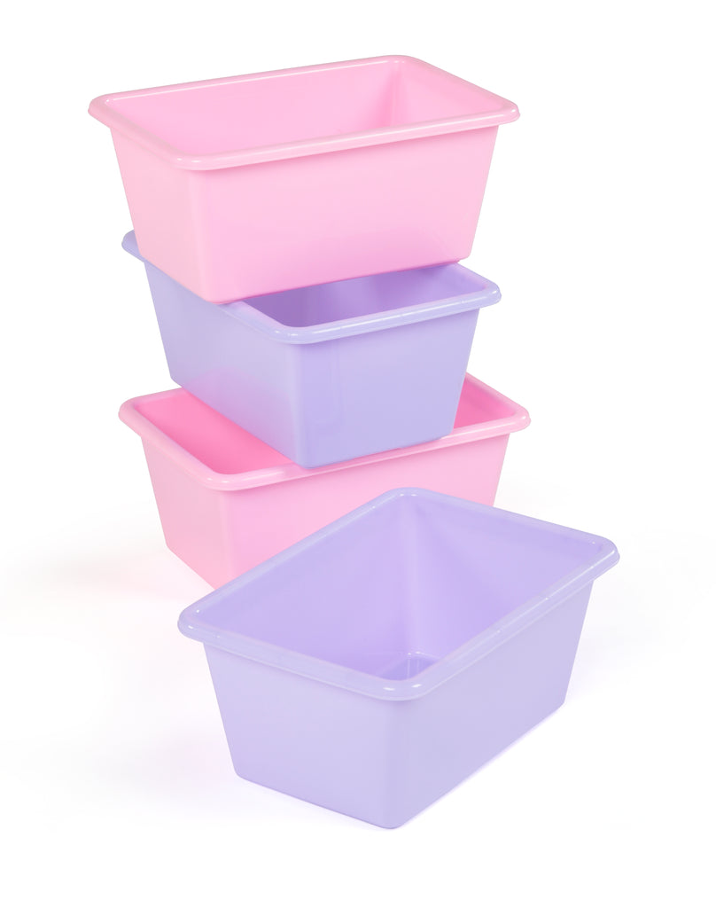 Humble Crew (White) Plastic Storage Bins, Small, Set of 4