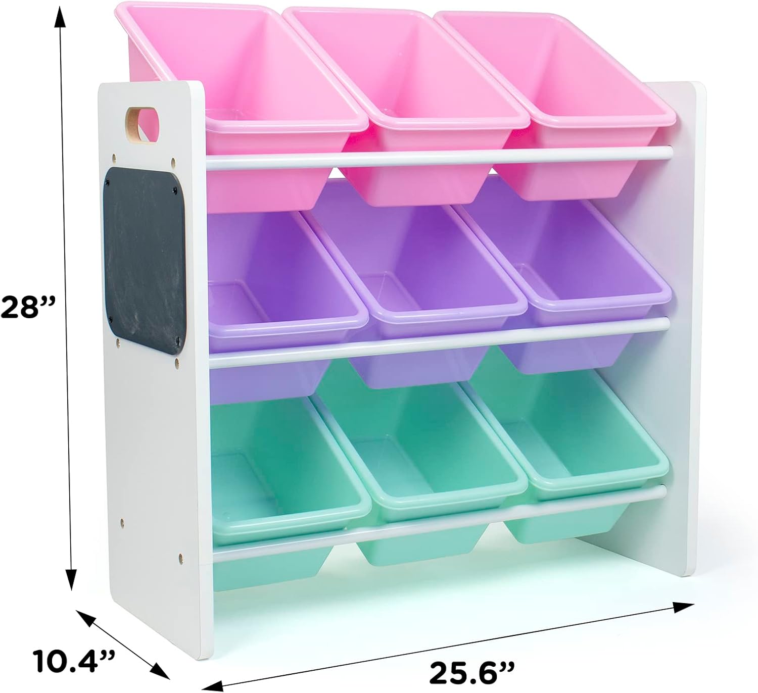 Humble Crew 9 Bin Toy Storage Organizer with Chalkboard Side Panel