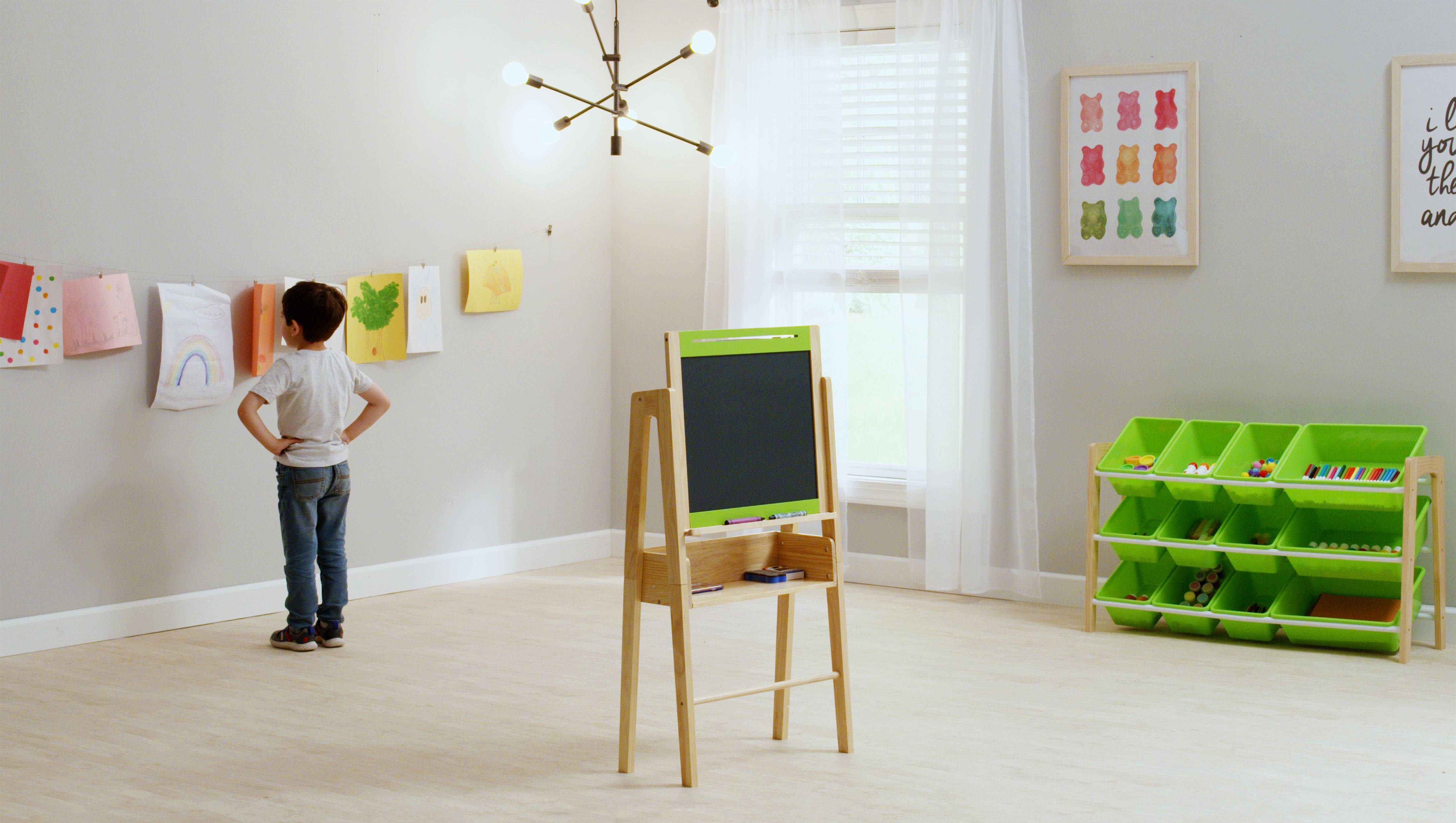 Humble Crew Double-Sided Art Easel for Kids with 12-Bin Storage Organizer and Art Supplies – Paint, Draw, and Create for Toddlers and Preschoolers