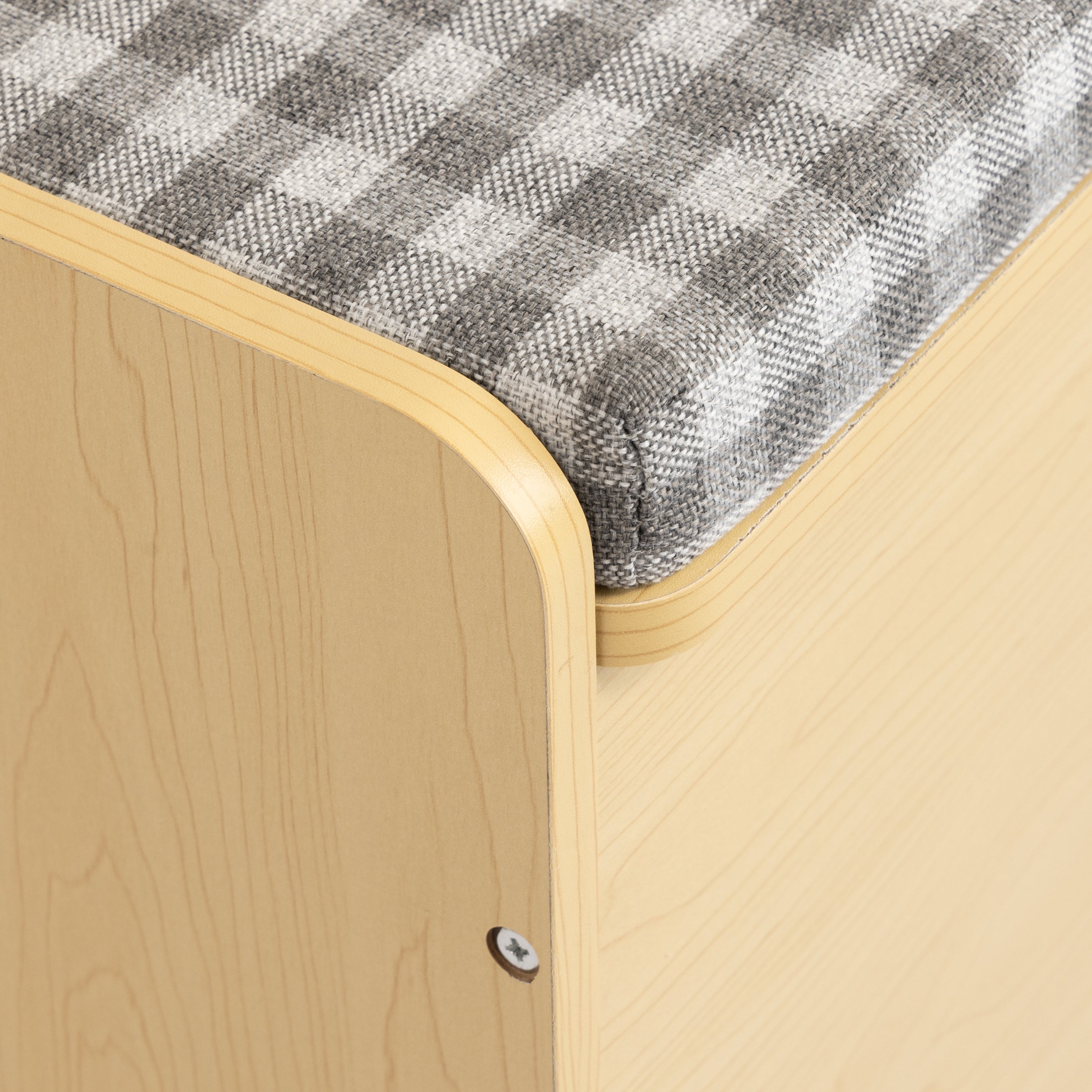Humble Crew Jaime Hinged Toy Storage Chest with Removable Cushion, Natural/Grey