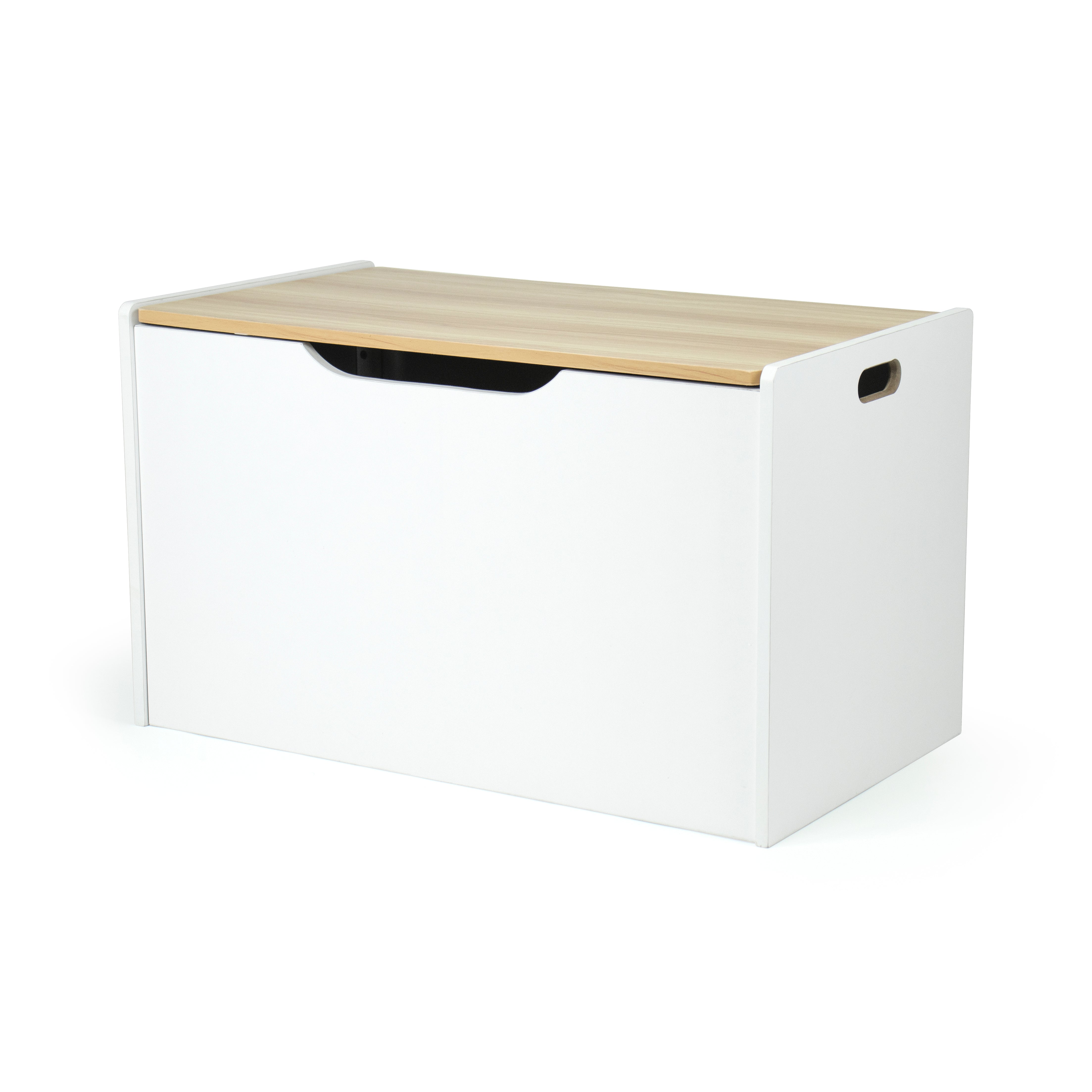 Humble Crew Journey Hinged Toy Storage Chest with Lid, Natural/White