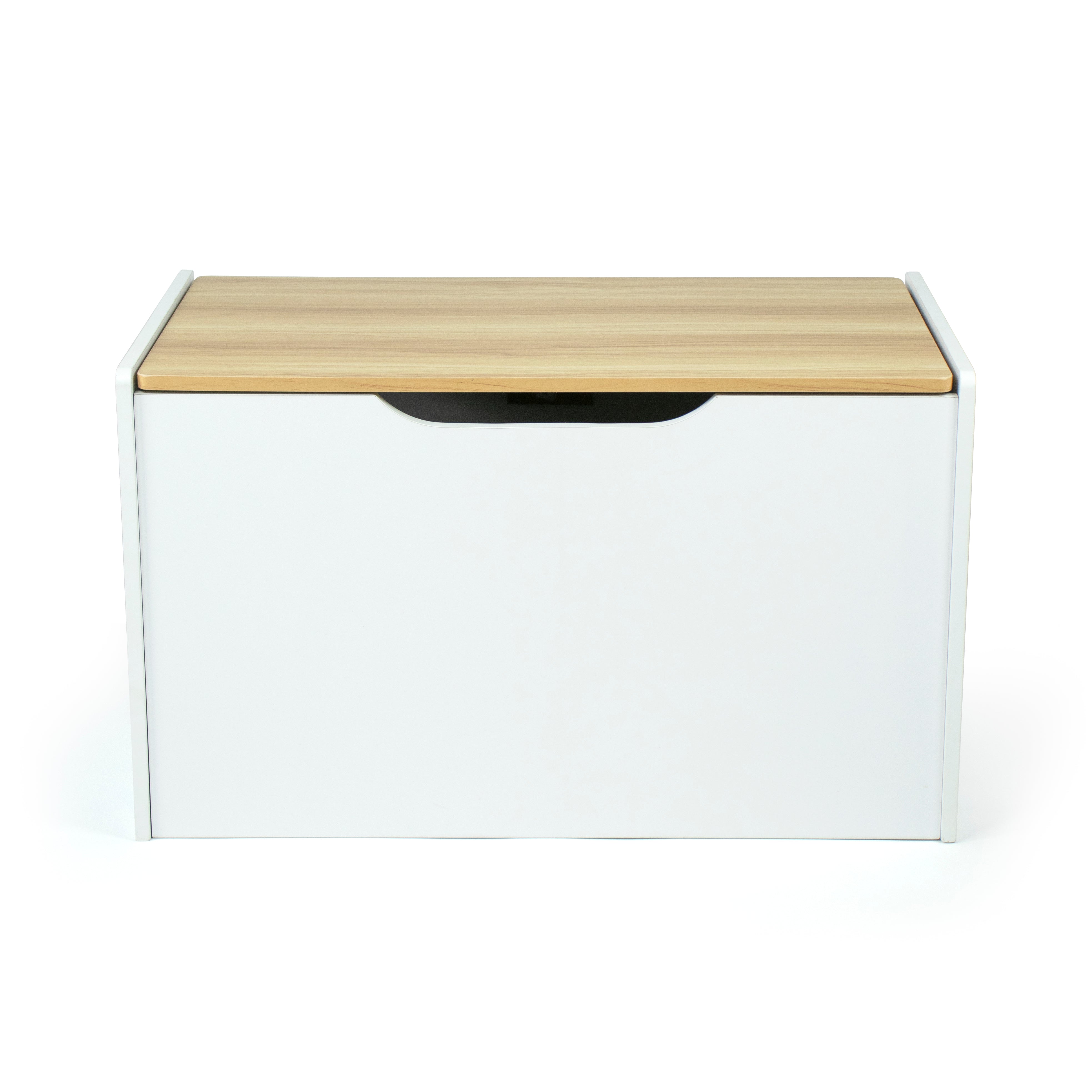 Humble Crew Journey Hinged Toy Storage Chest with Lid, Natural/White