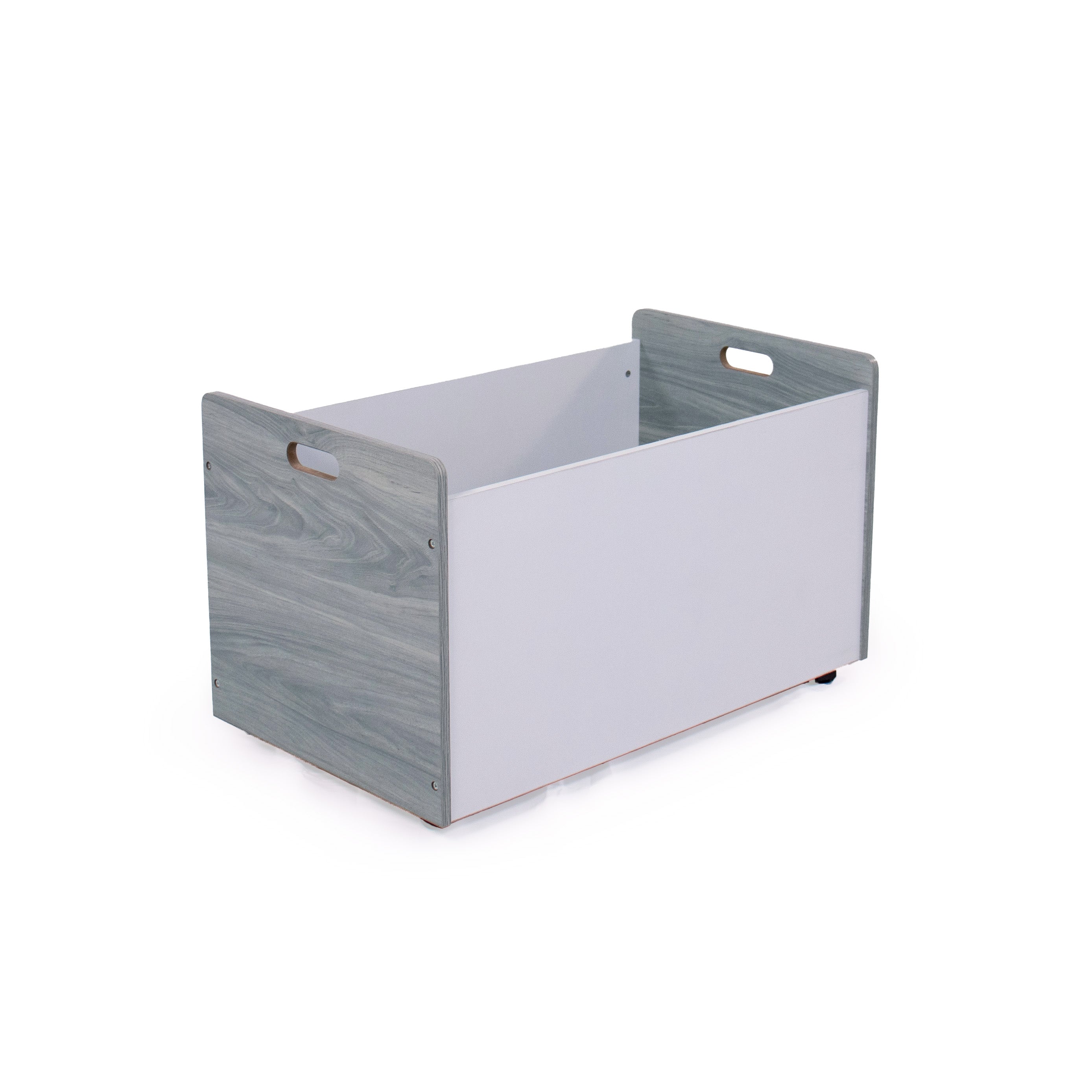 Humble Crew Slate Toy Storage Chest, Grey Wood Grain/White