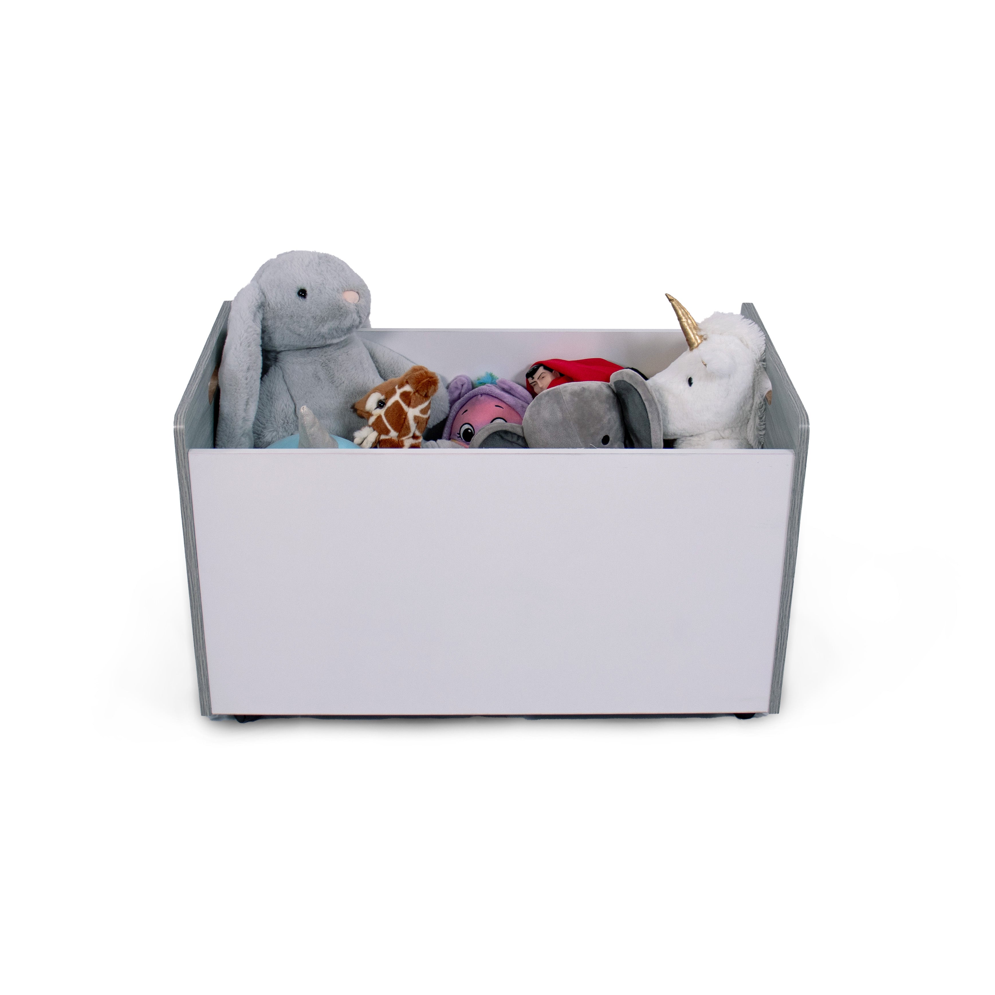 Humble Crew Slate Toy Storage Chest, Grey Wood Grain/White