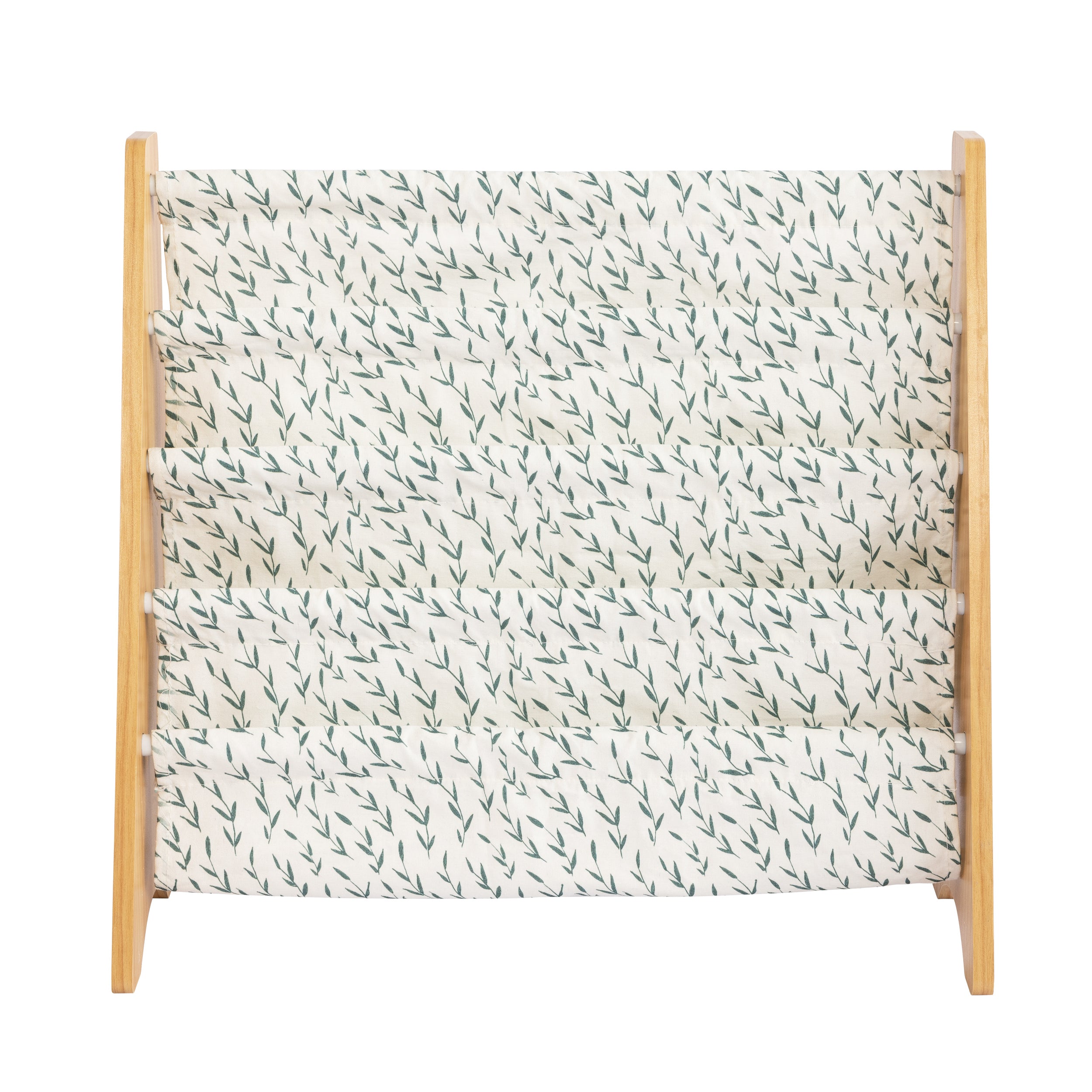 Humble Crew Spring Bookshelf 4 Tier Book Storage, Natural/White/Green
