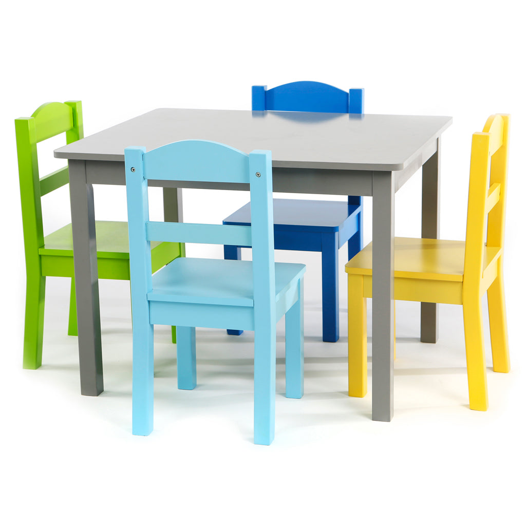 Elements Grey Wood Kids Table & 4 Chairs