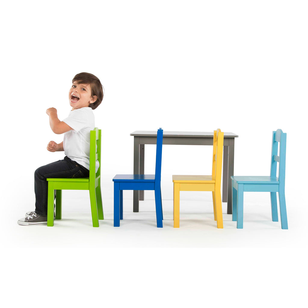 Elements Grey Wood Kids Table & 4 Chairs