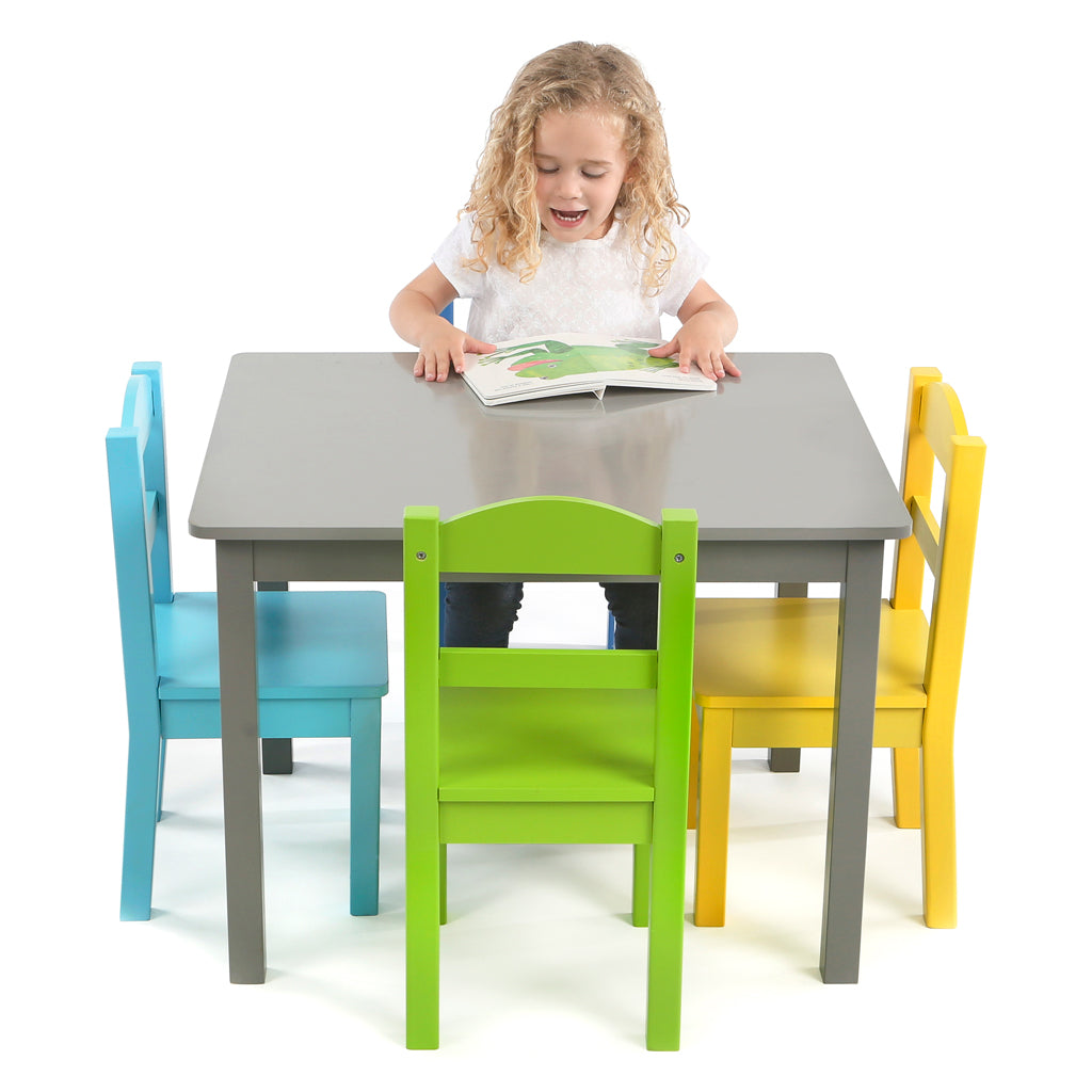 Elements Grey Wood Kids Table & 4 Chairs