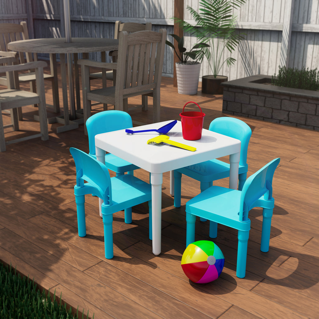 Humble Crew Backyard 5pc Outdoor Plastic Table and Chair Set