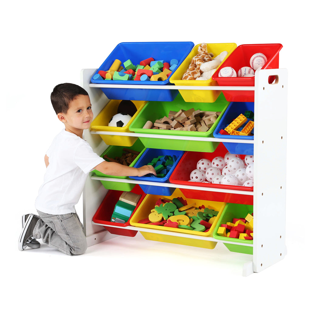 Humble Crew Slate Toy Storage Organizer with 12 Storage Bins, Grey