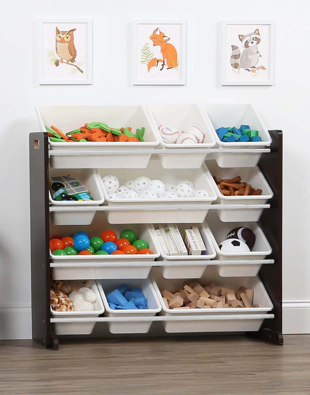 Kids Toy Storage Organizer with 12 Plastic Bins