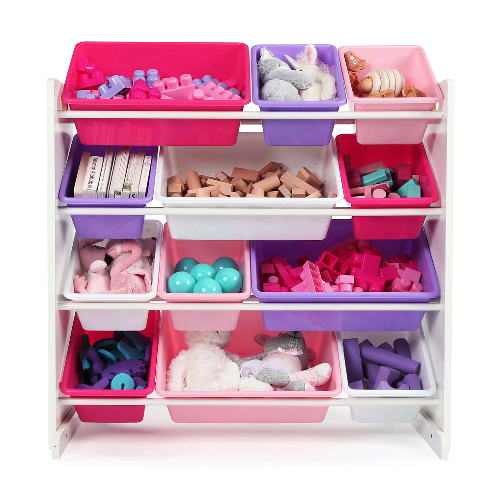 Friends White, Pink, and Purple 12-Bin Toy Organizer