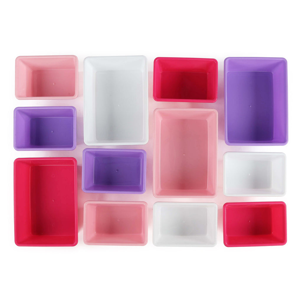 Humble Crew (Pink, Purple) Large Plastic Storage Bins, Set of 4